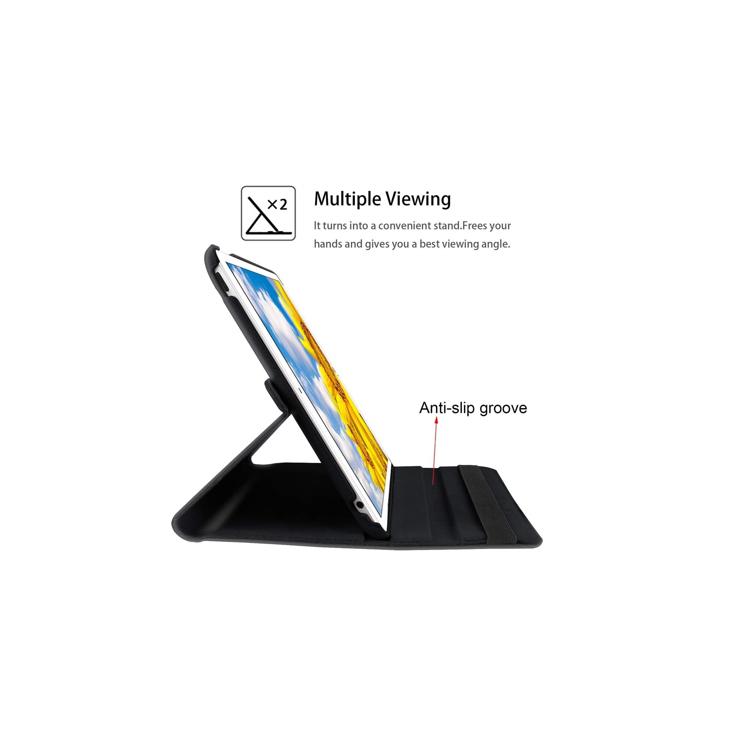 [SeperShield]Étui intelligent avec support rotatif en cuir de polyuréthane 360 pour iPad Mini de 4 5 4th 5th génération