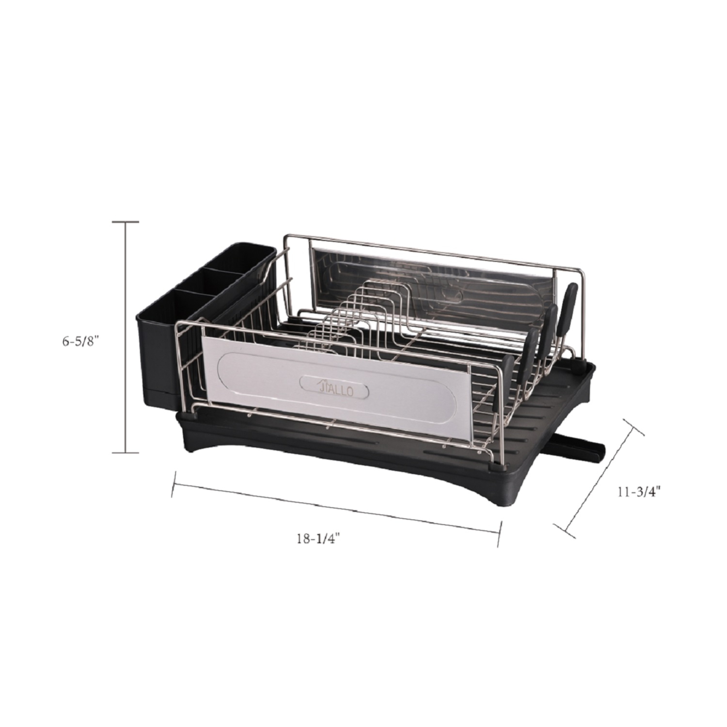 Jiallo Stainless steel luxury dish rack with Self-draining tray