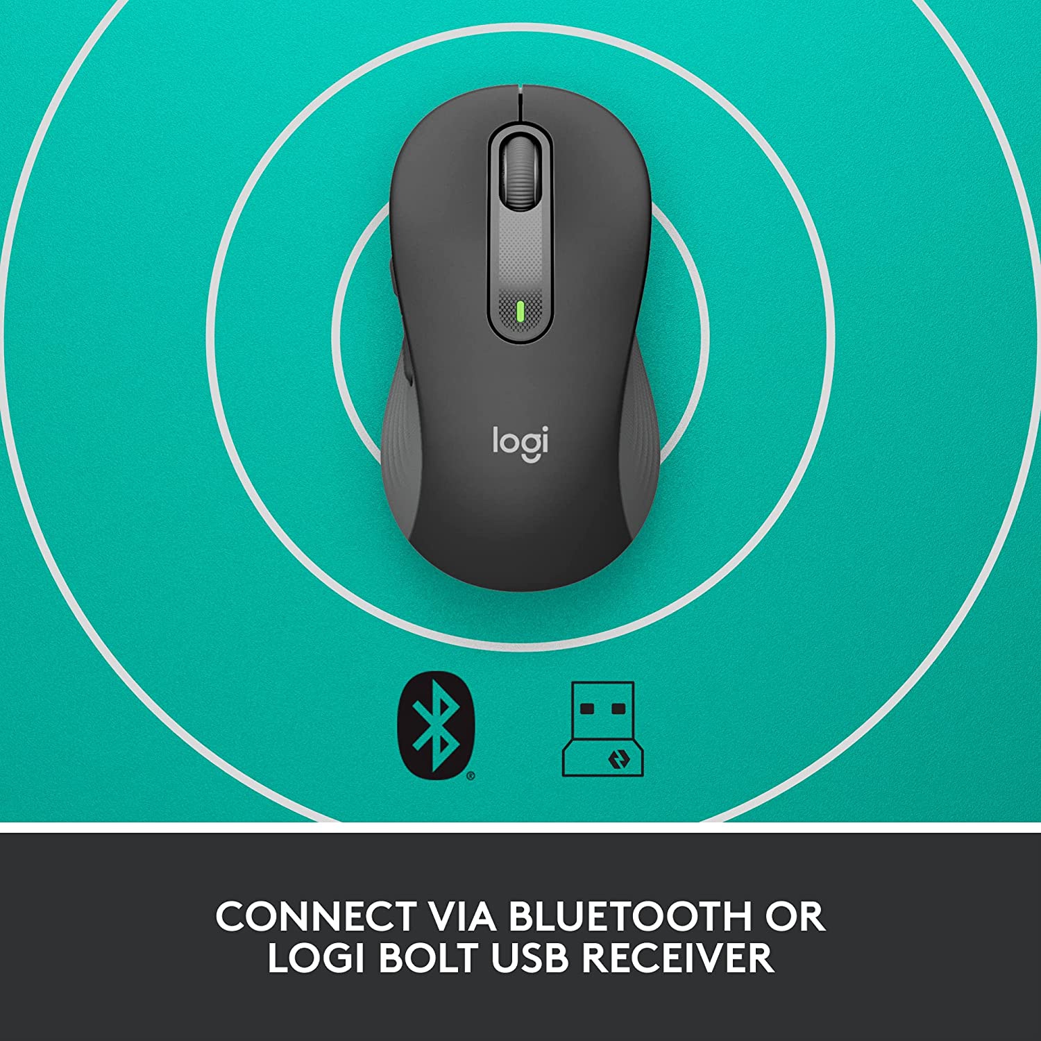 Refurbished Logitech Signature M650 L Full Size Wireless Mouse - For Large Sized Hands, Silent Clicks