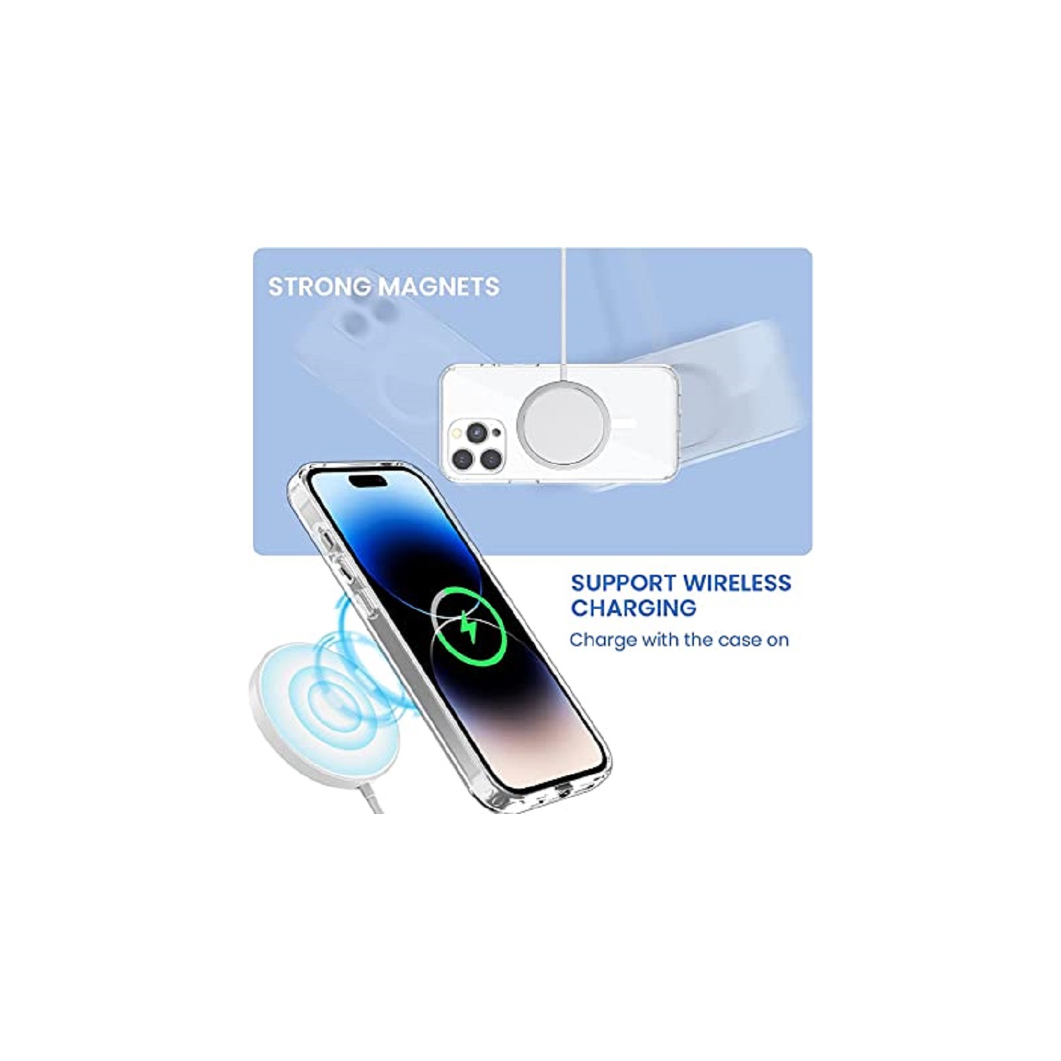 Yodha Fusion Magnetic Compatible with iPhone 14/13 Crystal Clear Shockproof Bumper Cover Compatible with MagSafe (Not Yellowing)