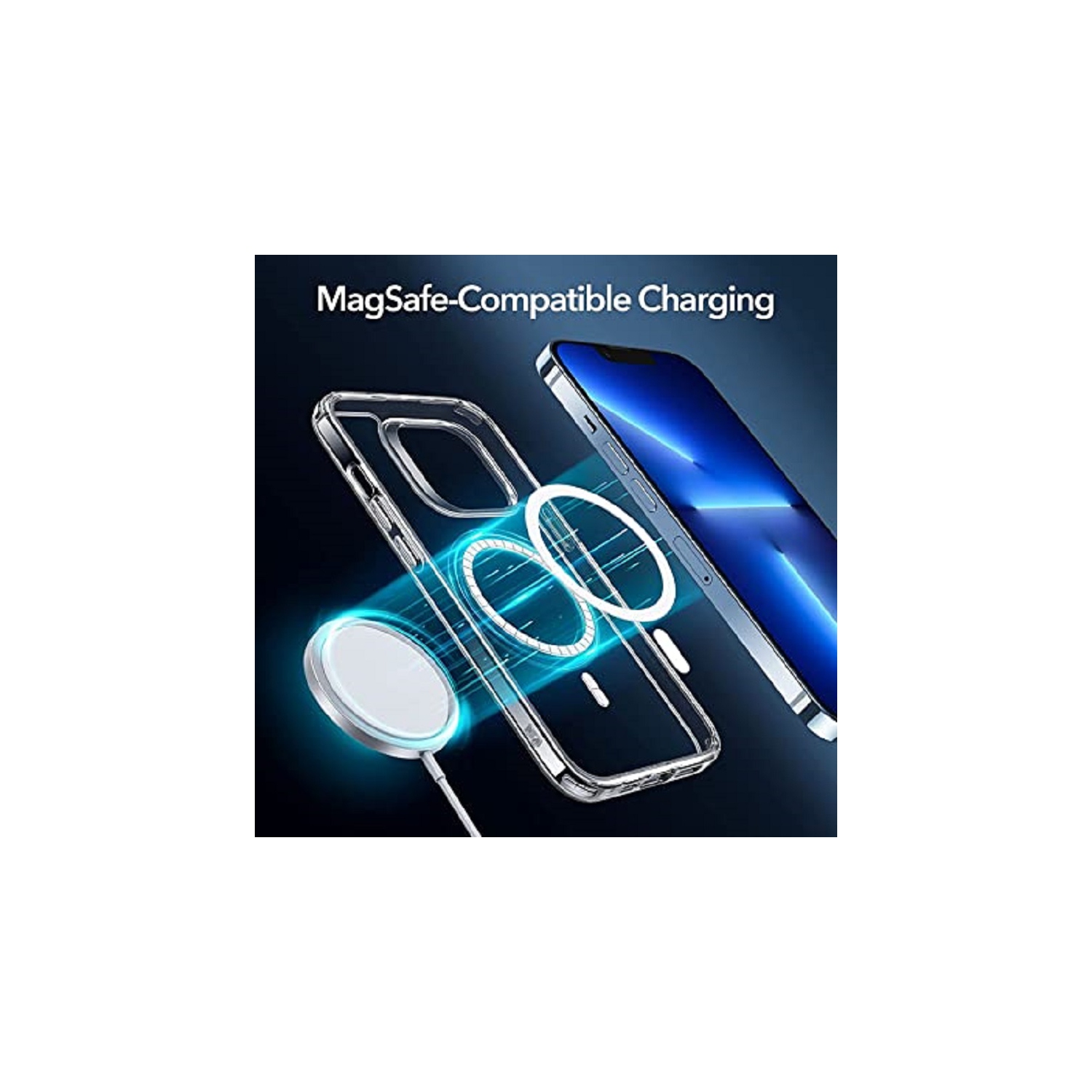 Yodha Fusion Magnetic Compatible with iPhone 14/13 Crystal Clear Shockproof Bumper Cover Compatible with MagSafe (Not Yellowing)