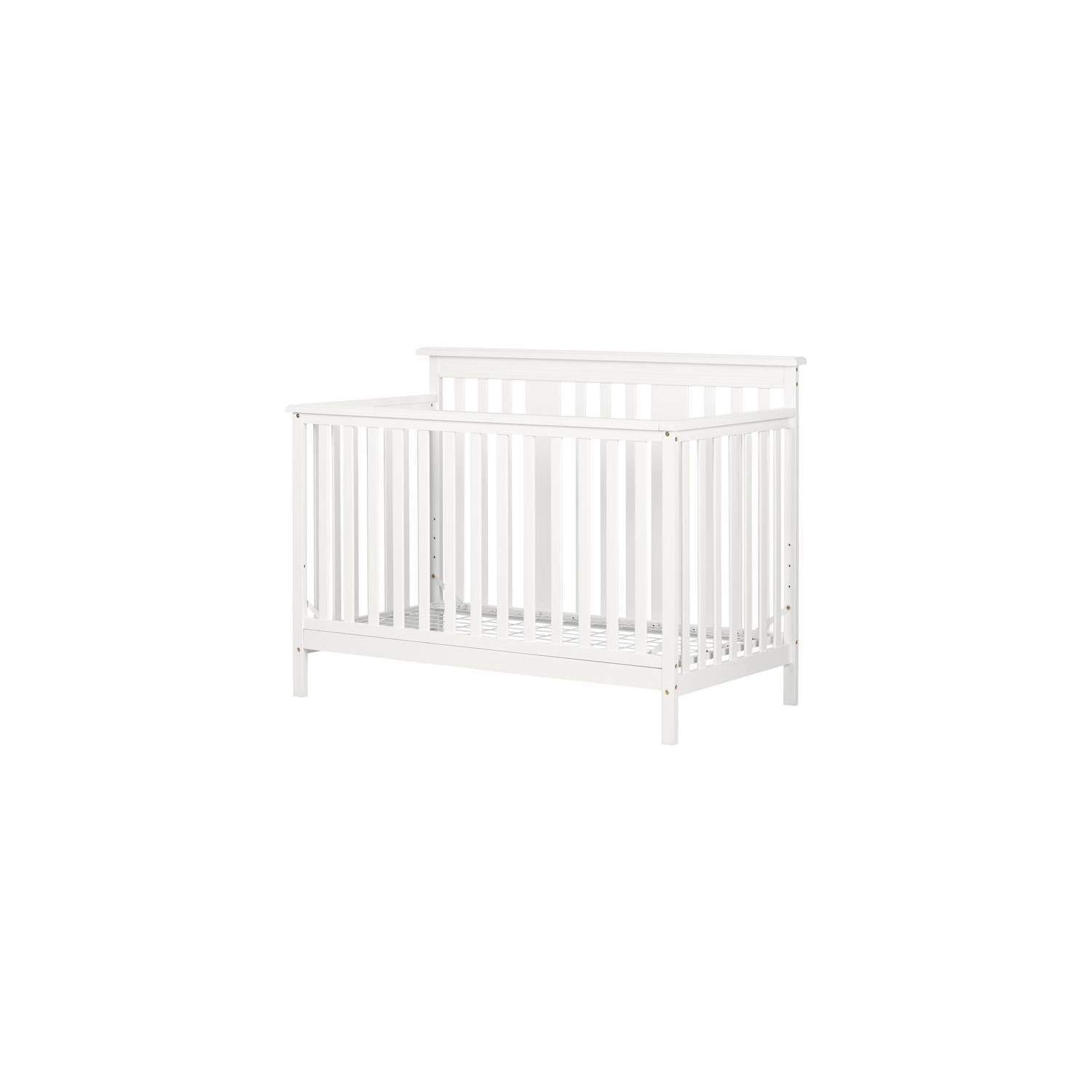 South Shore Cotton Candy Adjustable Crib with Toddler Rail in Pure White