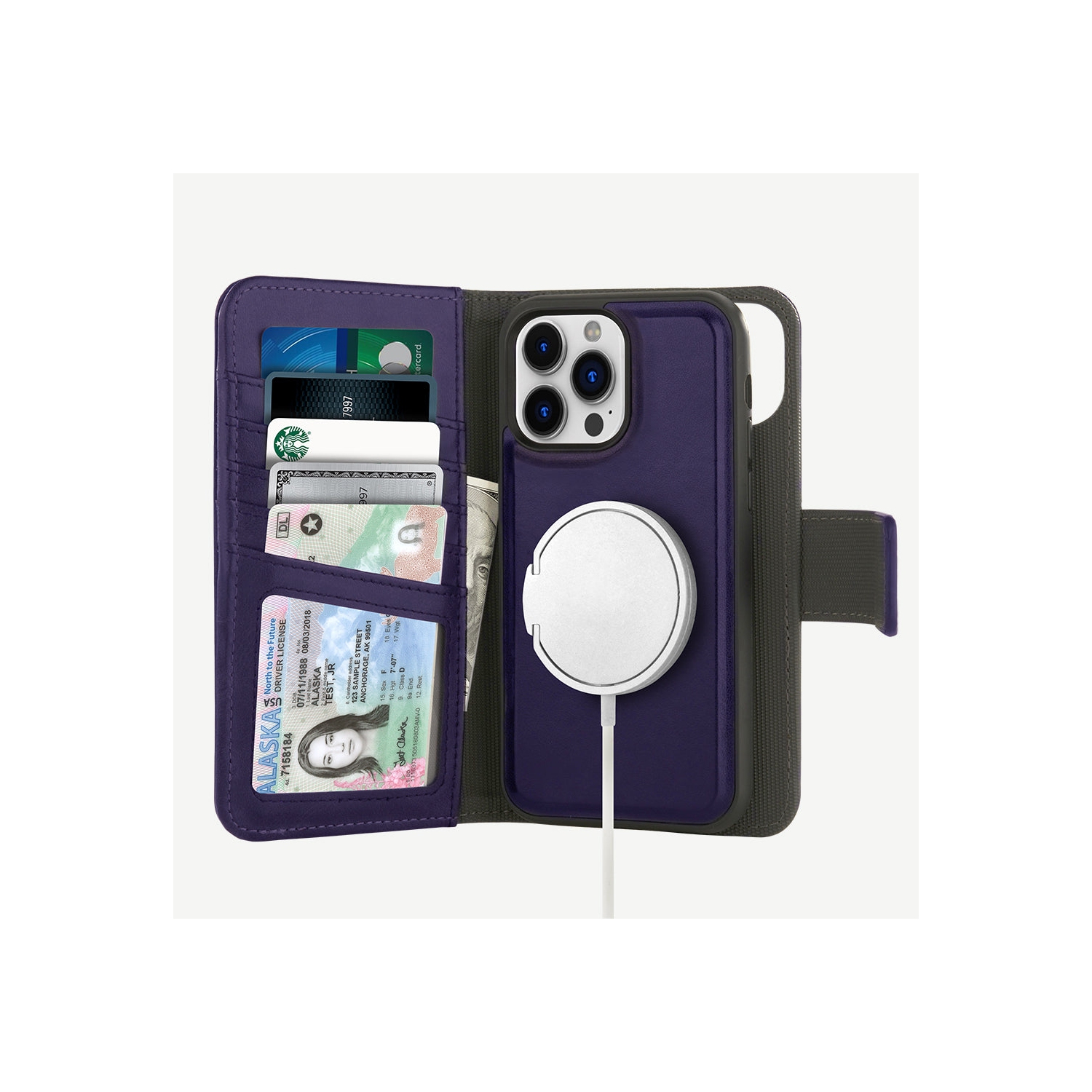 iPhone 13 Pro Wallet Case with MagSafe, Purple - 5th Ave