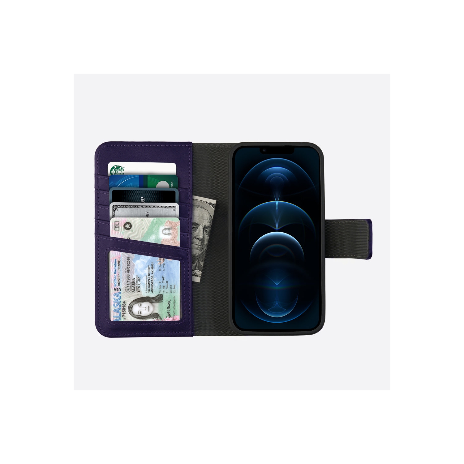 iPhone 13 Pro Wallet Case with MagSafe, Purple - 5th Ave