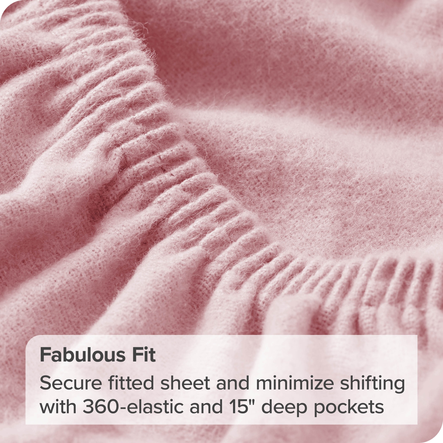 Draps en flanelle Bare Home 100 % coton, velours doux, épais. - Flanelle brossé double - poche profonde