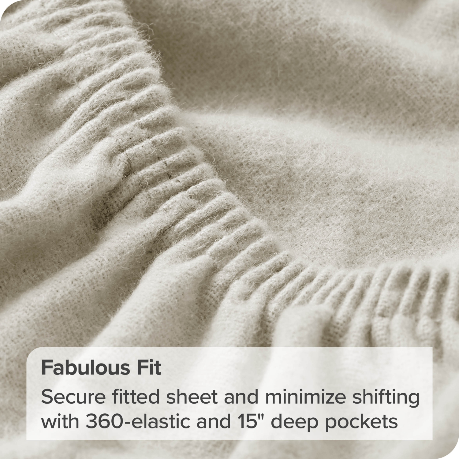 Draps en flanelle Bare Home 100 % coton, velours doux, épais. - Flanelle brossé double - poche profonde