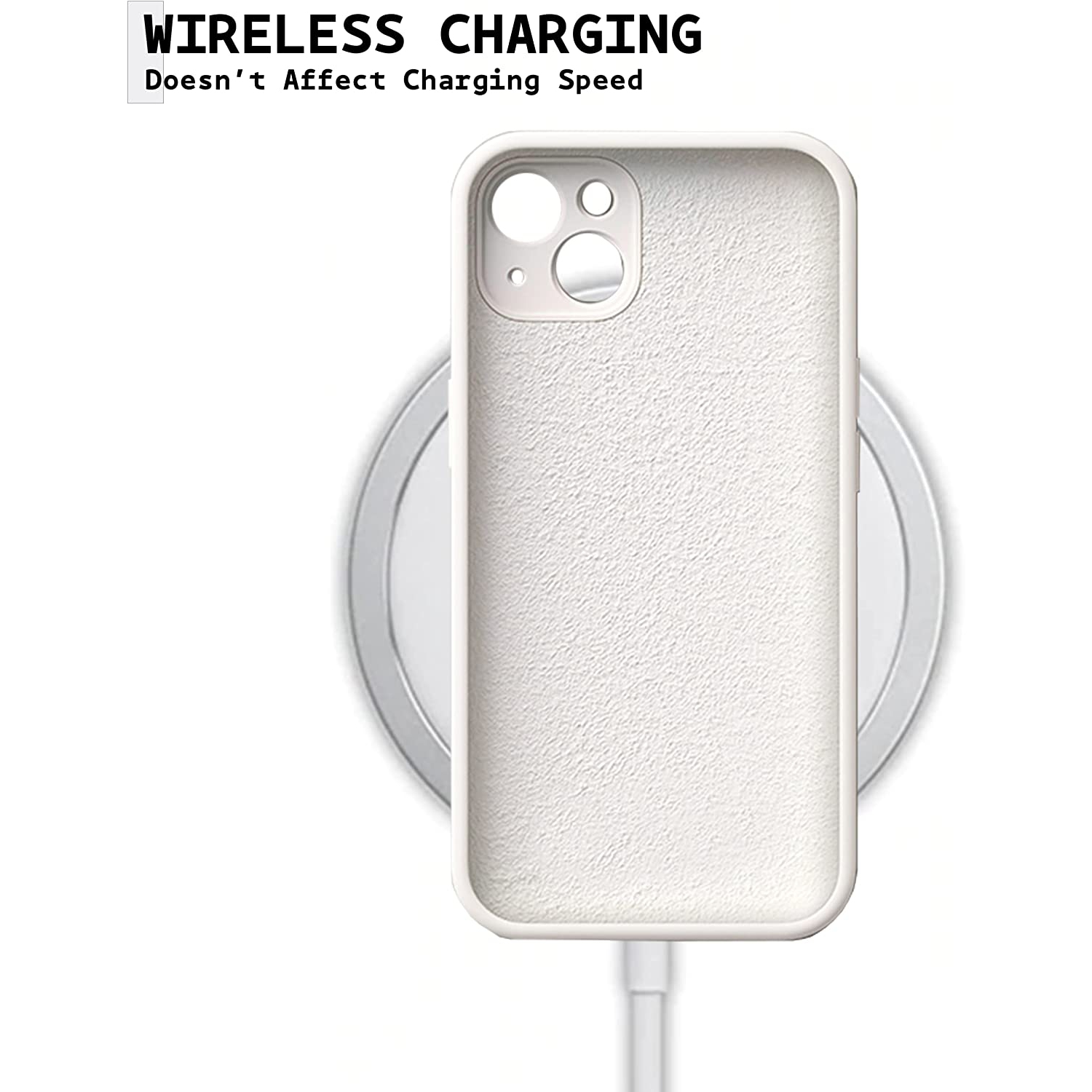 iPhone 14 Fashionable Designer Bear Silicone Case with Full Body Protection in White Color