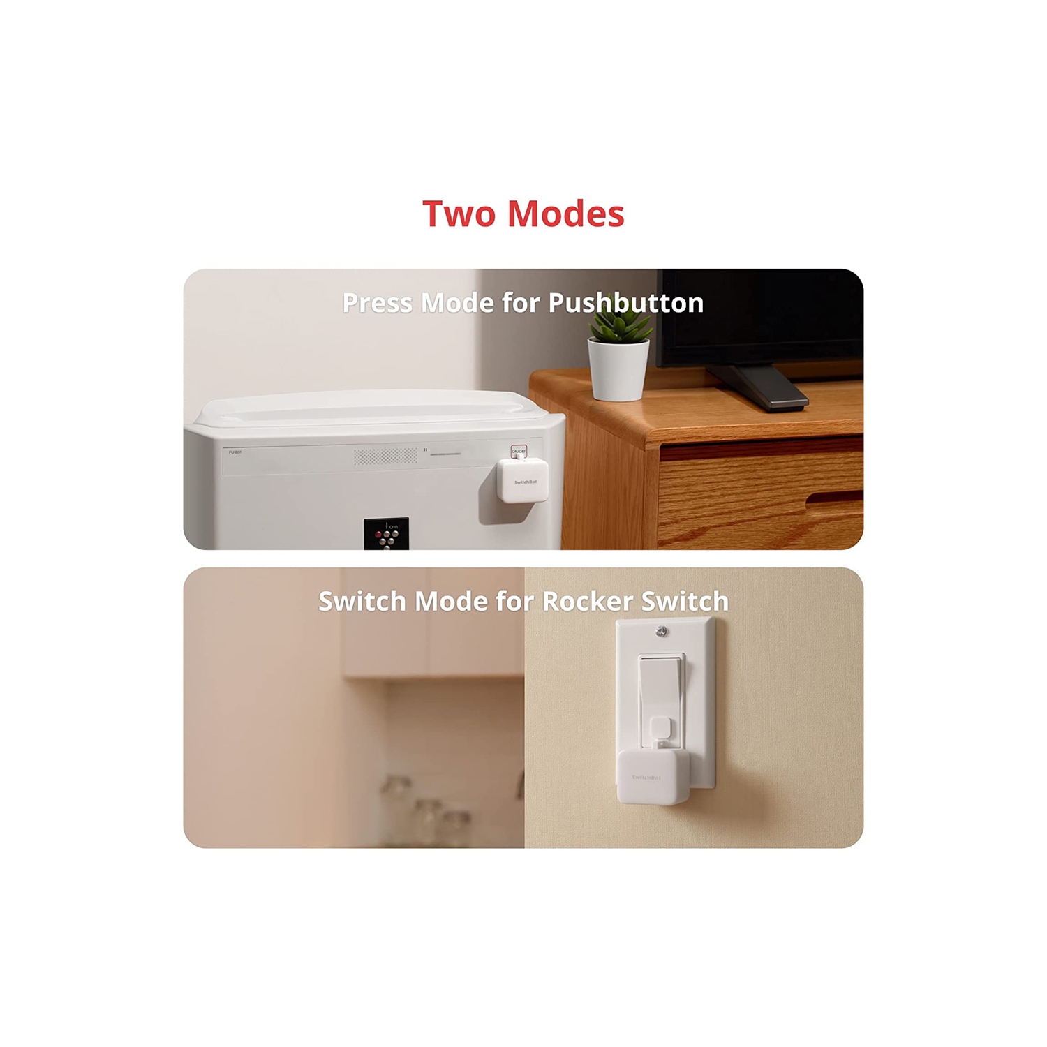 SwitchBot Bot | Smart Switch Button Pusher - No Wiring, Add SwitchBot Hub Mini to Make it Compatible with Alexa, Google Home, IFTTT, White - 4 pack