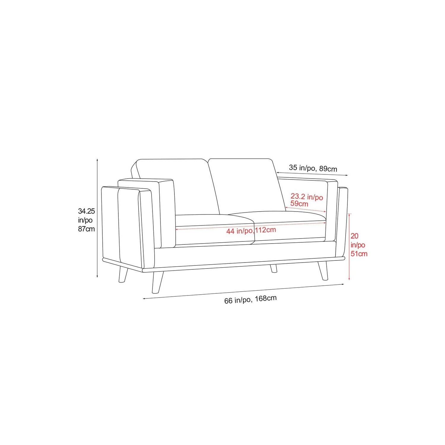 Valencia Artisan Top Grain Leather Loveseat, Cognac