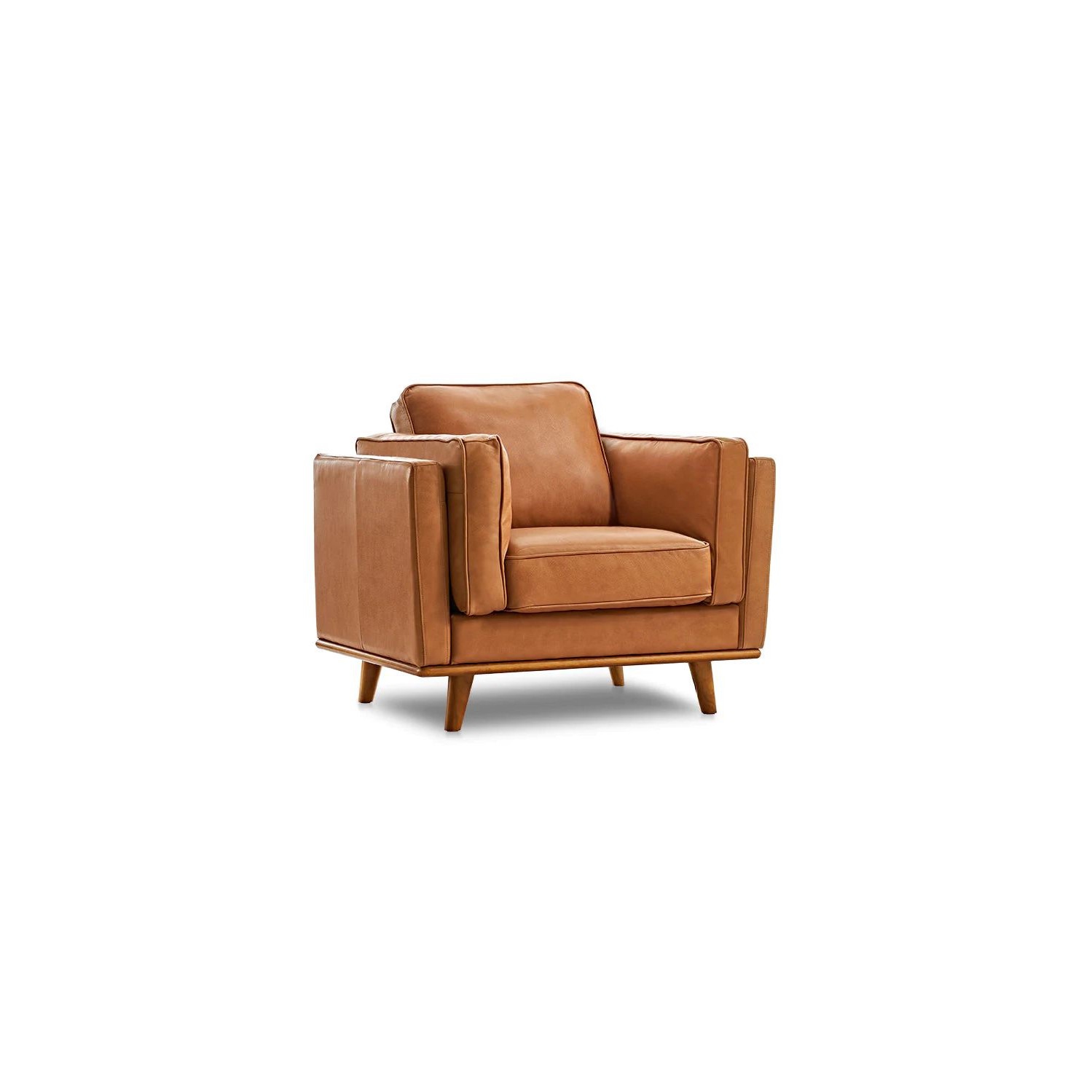 Valencia Artisan Single Leather | Premium Italian Nappa 11000 Leather, Wood Frame And Legs, Ultimate Comfort