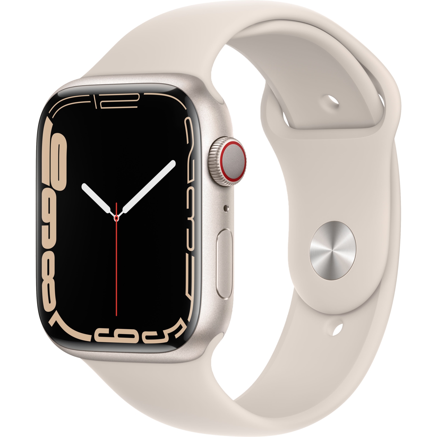 Refurbished (Good) - Apple Watch Series 7 (GPS + Cellular) 45mm Starlight Aluminum Case with Starlight Sport Band