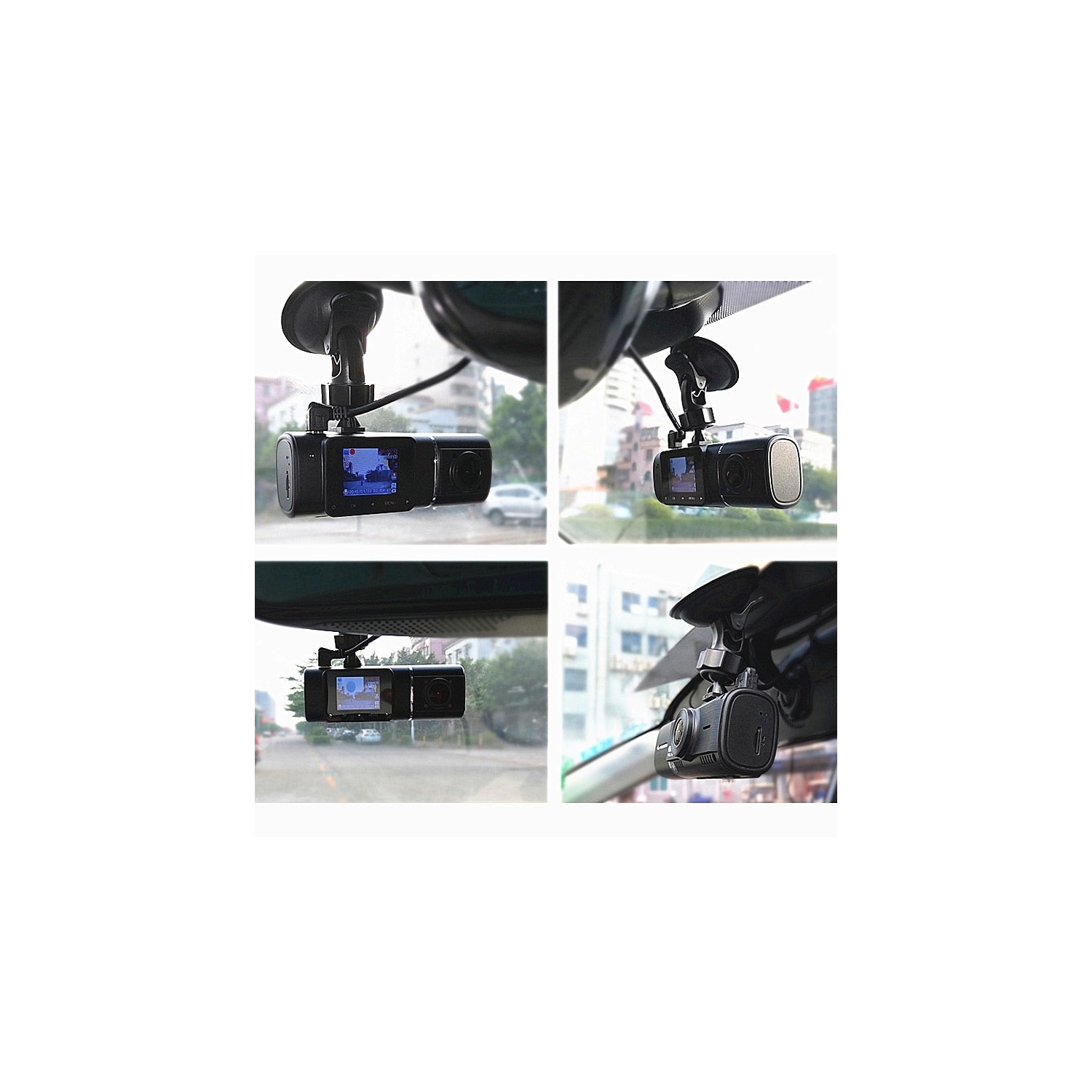 GPS Dual Car Dash Cam Front And Inside 24 Hr Parking Monitor Buck Line Included Full HD 1080P Video Recorder IR Night Vision 310° Wide Angle By