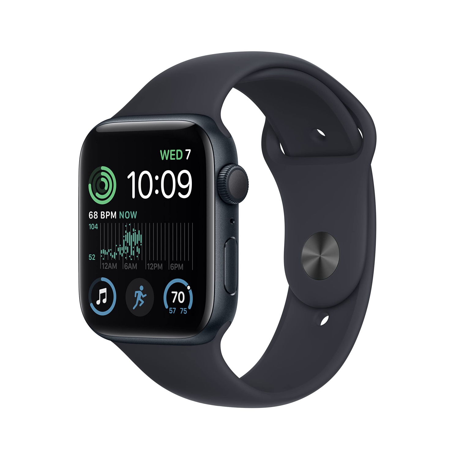 Apple Watch SE (2nd Gen) [GPS 44mm] Smart Watch w/Midnight Aluminum Case & Midnight Sport Band - M/L.