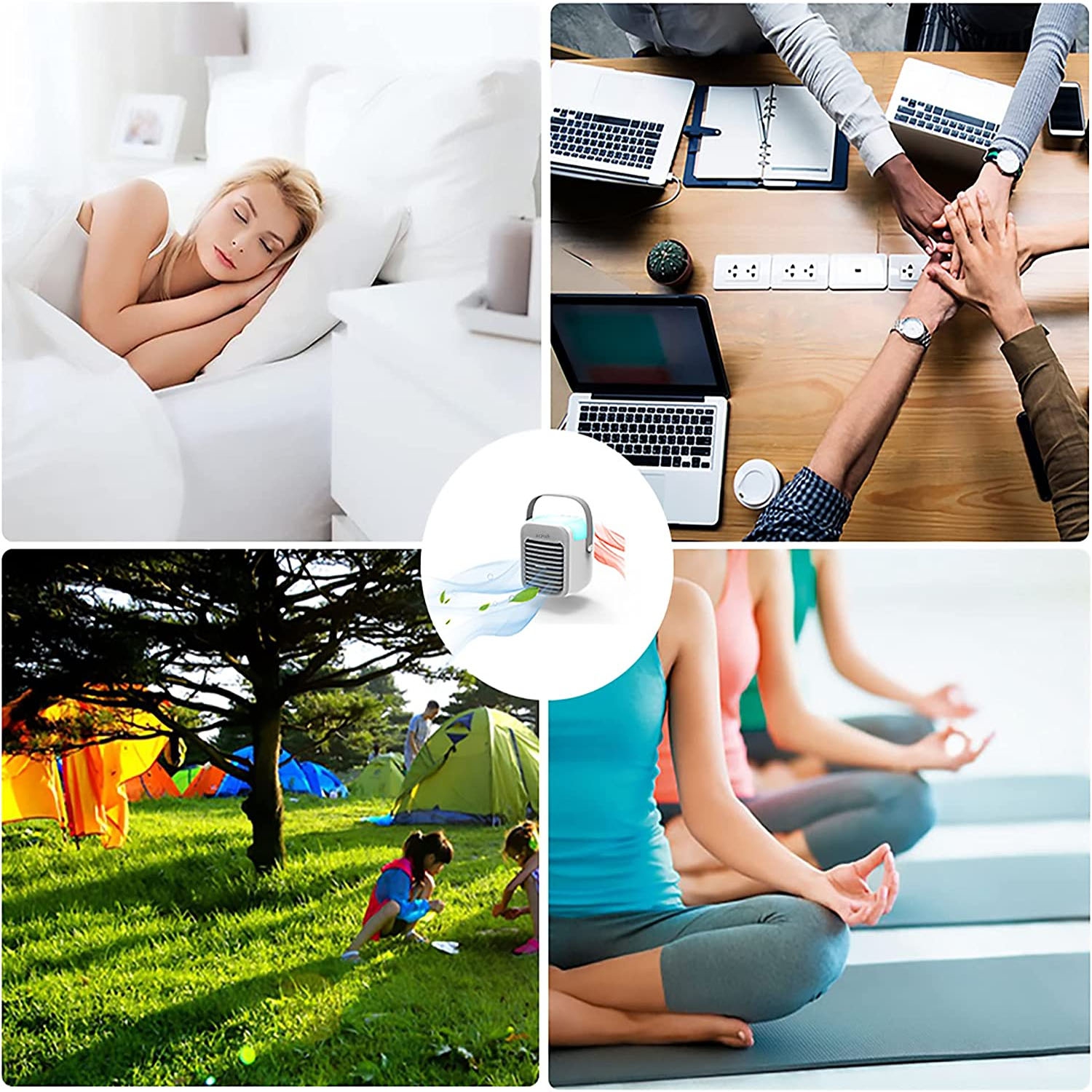 Climatiseur portatif, climatiseur portatif, refroidisseur personnel sans fil, idéal pour les locations de salle d'étude et de camping au bureau