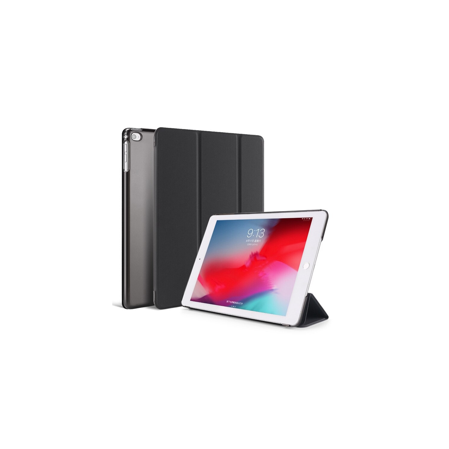 iPad Mini 6 Case, iPad Mini 6th Generation Case Folio Slim Magnetic Smart Cover Stand Case Ultra Slim Lightweight SupRShield Cover - Black