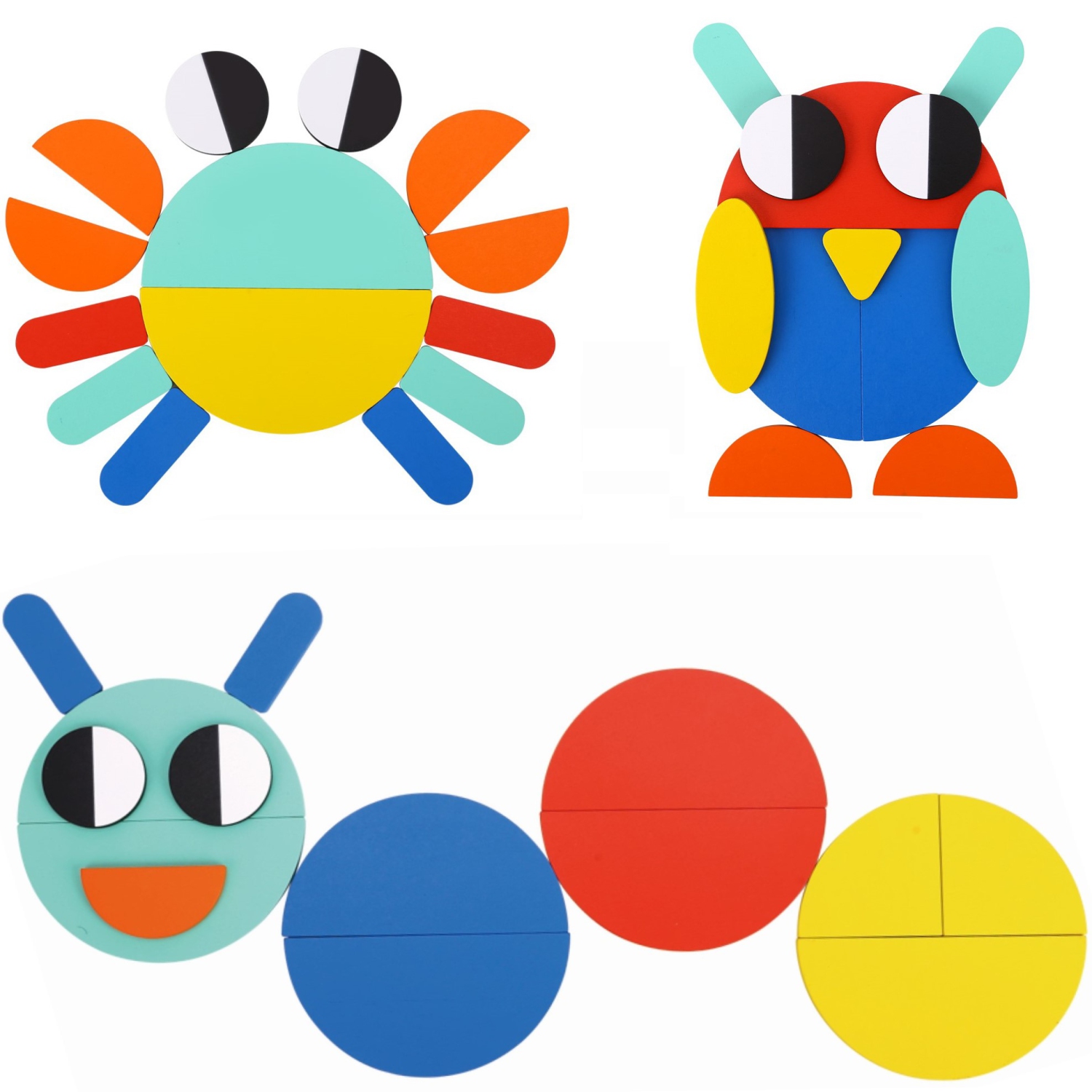 TOOKYLAND Casse-tête de Formes Géométriques en Bois - 55 pcs - Cartes de Référence Incluses, 3 Ans +