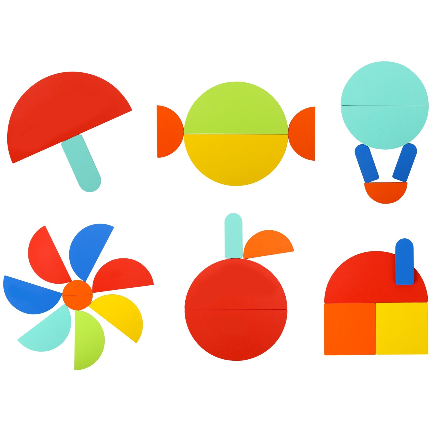 TOOKYLAND Casse-tête de Formes Géométriques en Bois - 55 pcs - Cartes de Référence Incluses, 3 Ans +