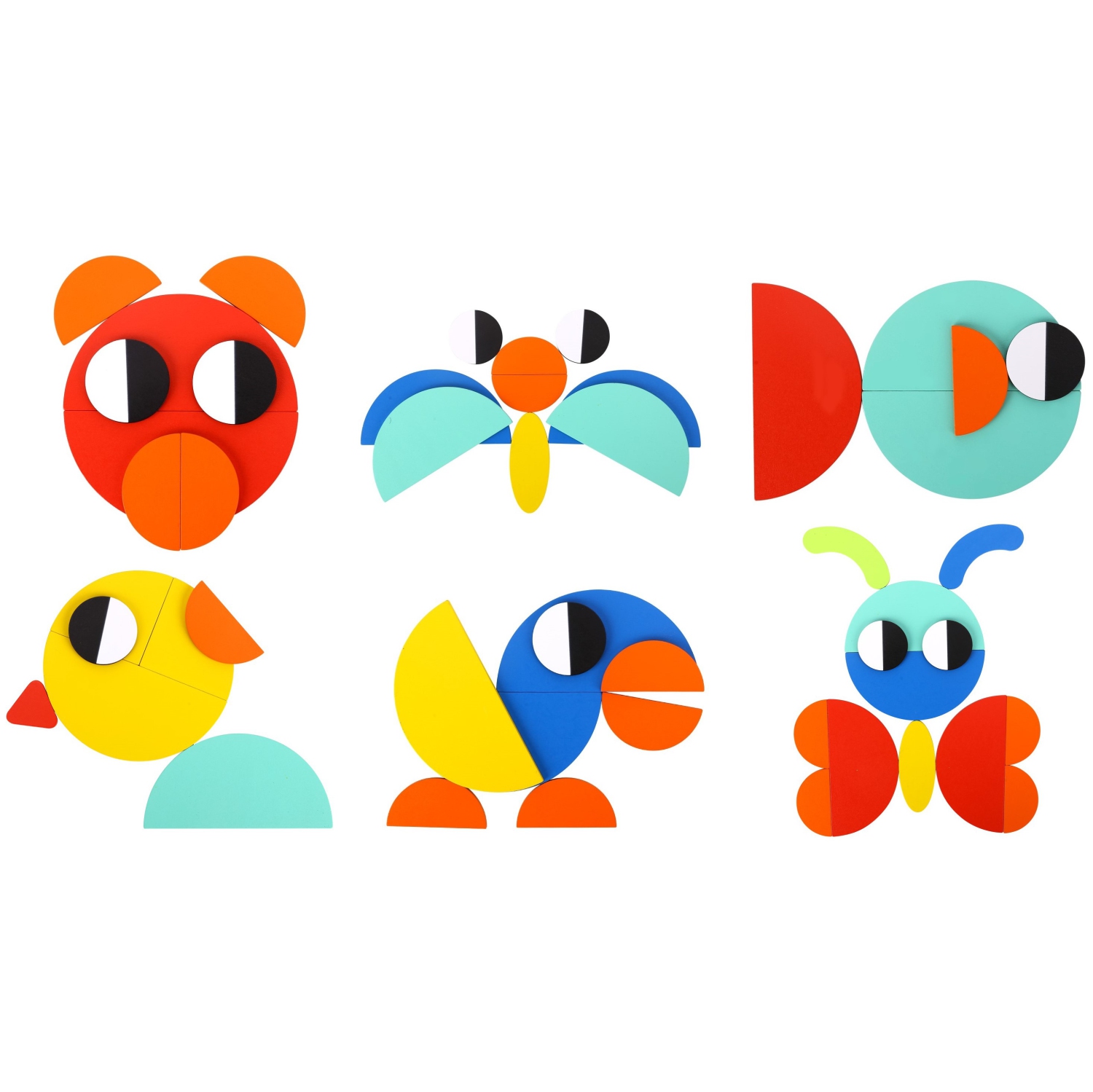 TOOKYLAND Casse-tête de Formes Géométriques en Bois - 55 pcs - Cartes de Référence Incluses, 3 Ans +