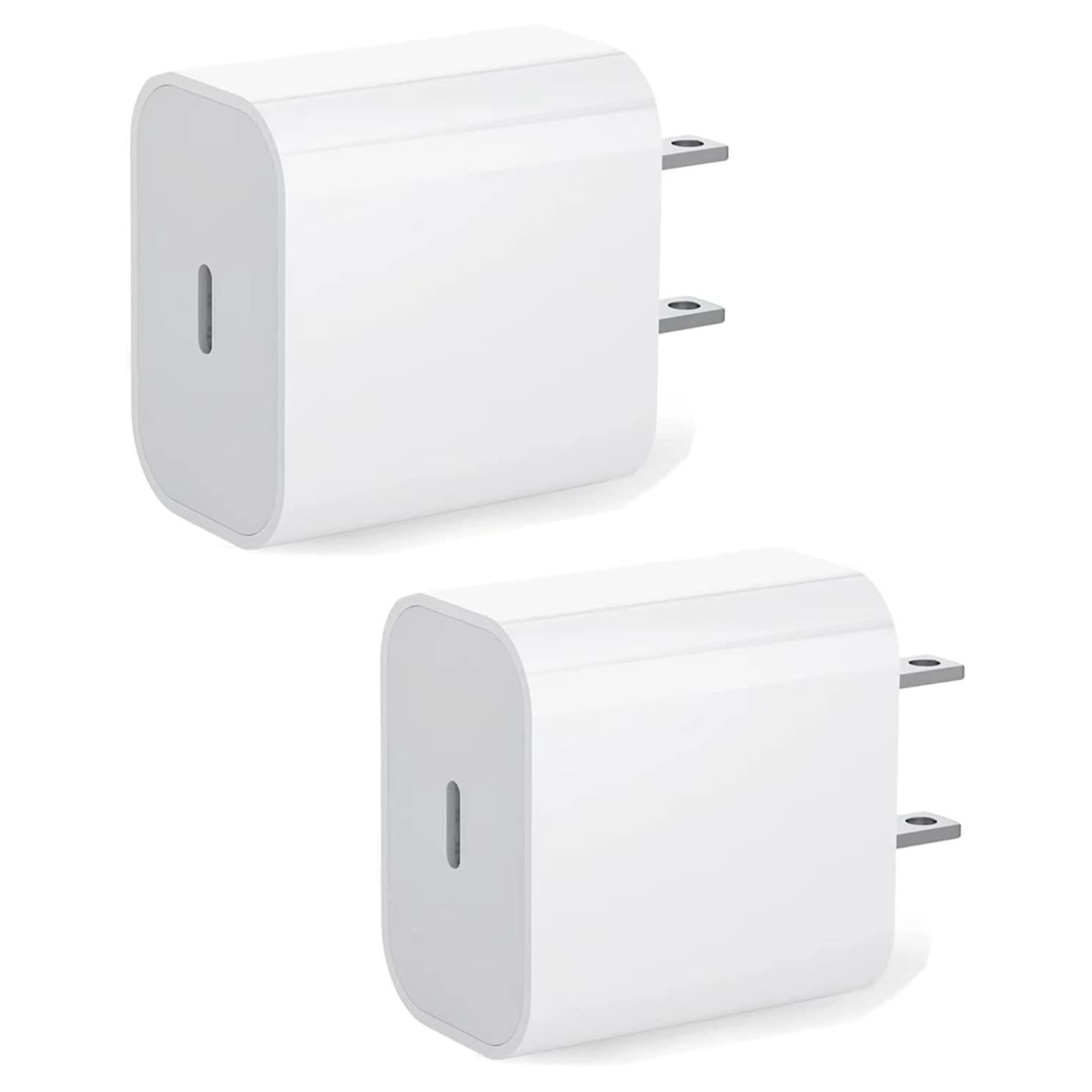 2 blocs de chargement rapide iPhone 14 13 12, adaptateur d’alimentation USB-C 20 W, chargeur mural iPhone à prise de chargement rapide type C