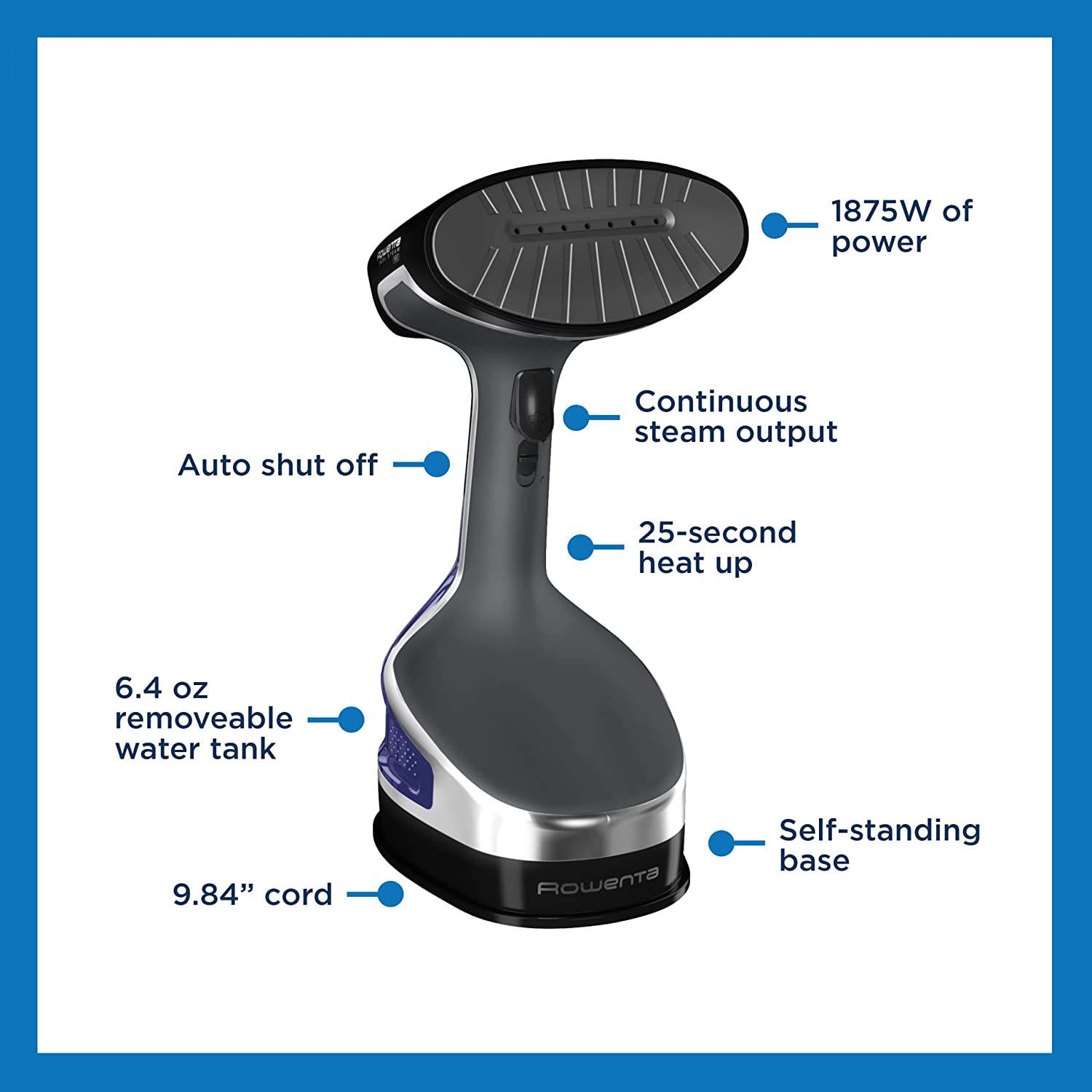 Remis à neuf -Rowenta DR8220Q1 Handheld X-Cel Steam Minute Force Garment Steamer