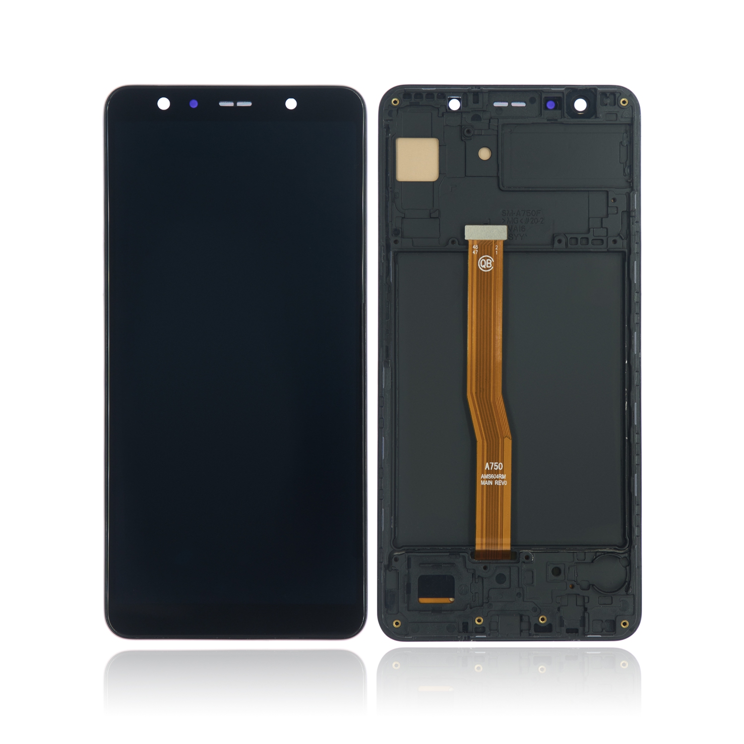 Replacement OLED Assembly With Frame Compatible For Samsung Galaxy A7 (Aftermarket Plus) (Black)