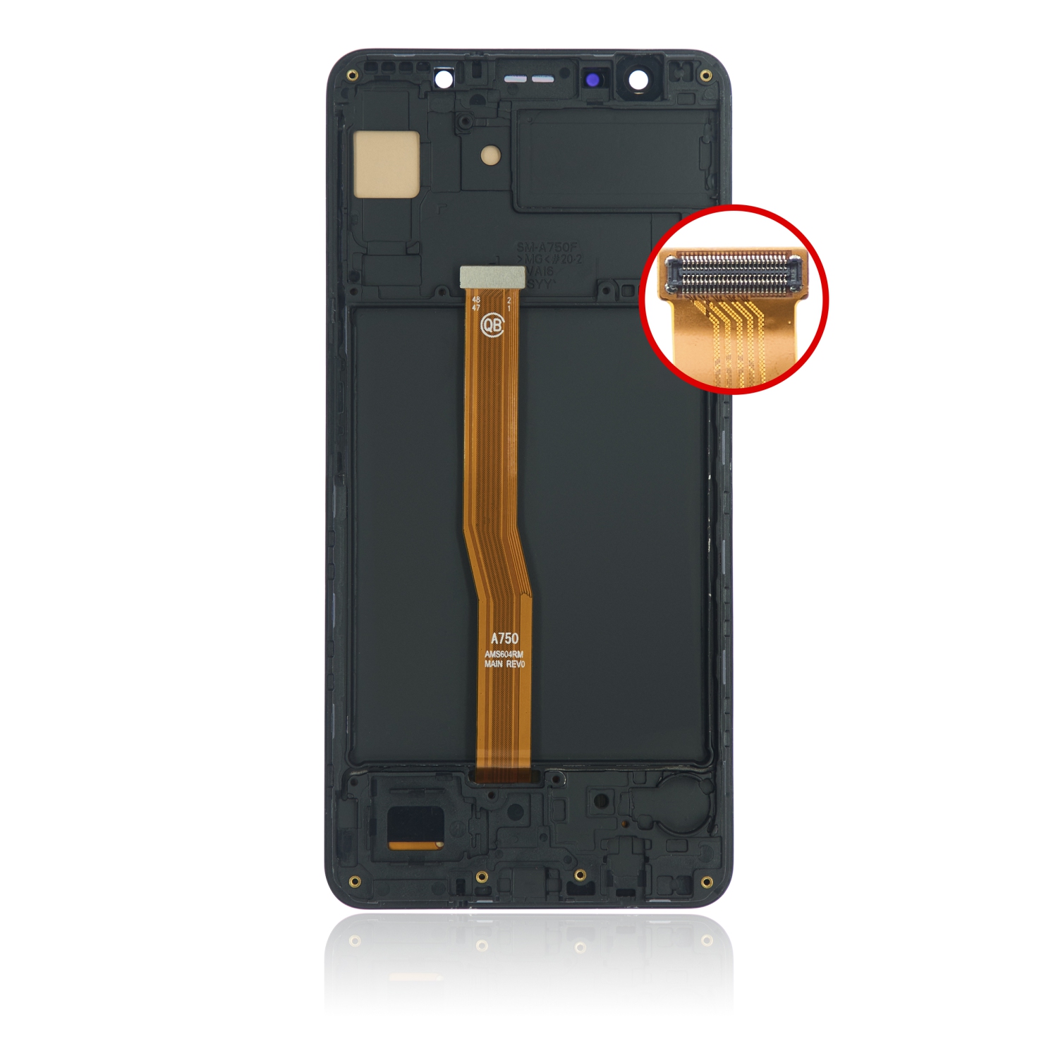 Replacement OLED Assembly With Frame Compatible For Samsung Galaxy A7 (Aftermarket Plus) (Black)