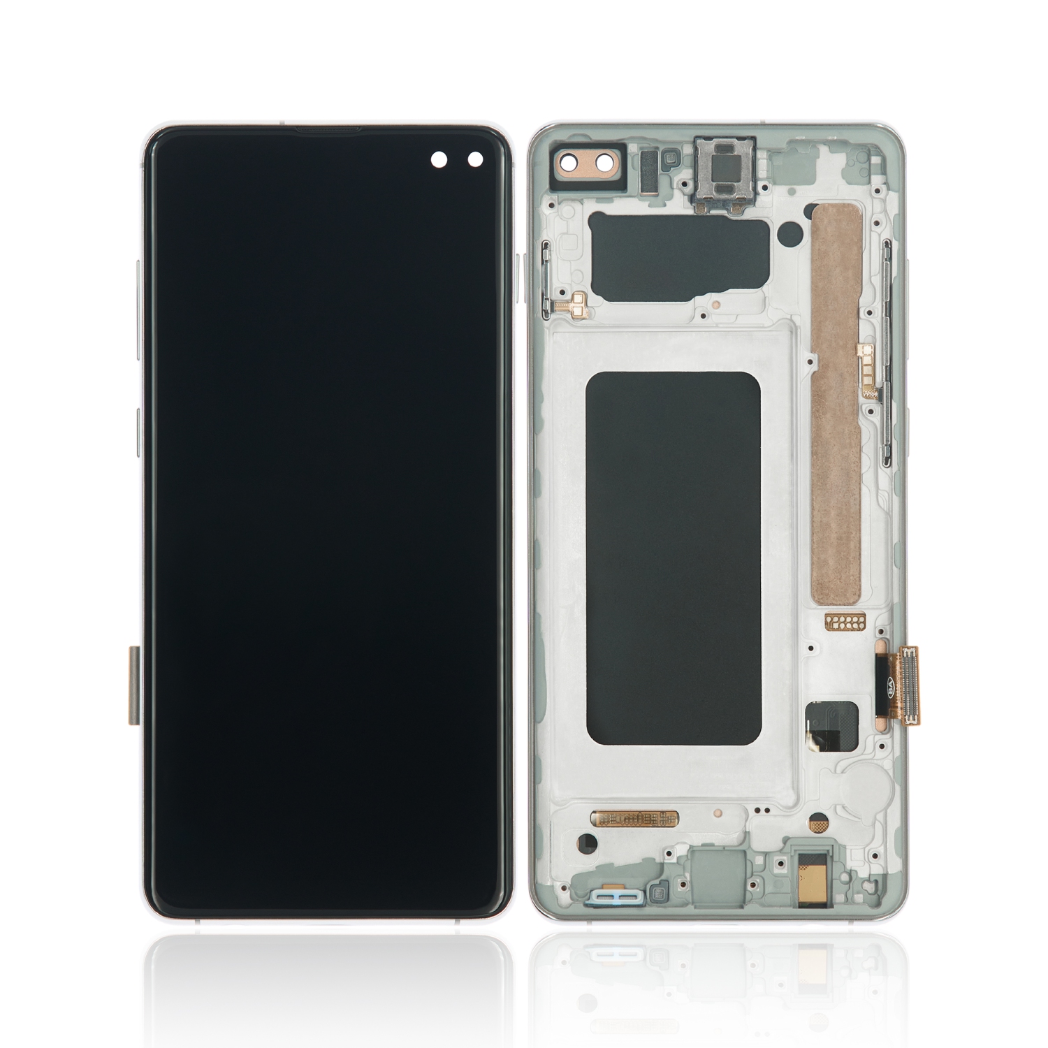 Replacement LCD Assembly With Frame (Without Finger Print Sensor) Compatible For Samsung Galaxy S10 Plus (Aftermarket Plus: TFT) (Prism White)