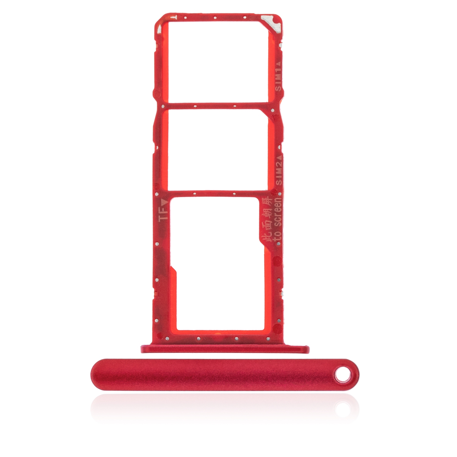 Replacement Dual Sim Tray Compatible For Huawei Y7 (Coral Red)