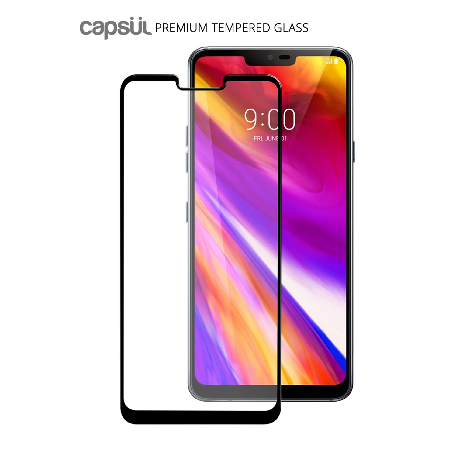 3D Capsul Tempered Glass for LG G7 ThinQ (G710) (Case Friendly)