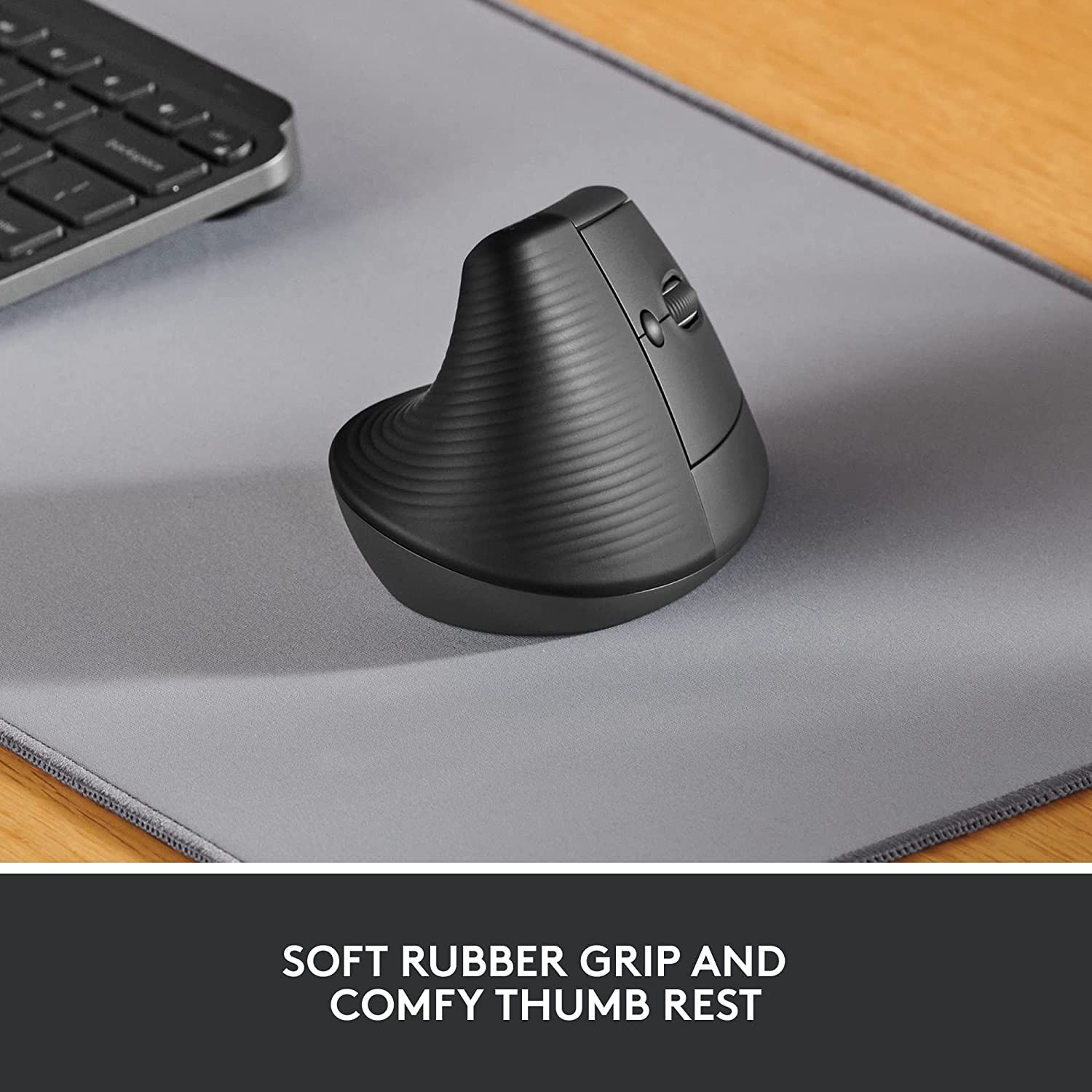 Logitech Lift Vertical Ergonomic Mouse, Wireless, Bluetooth or Logi Bolt USB receiver, Quiet clicks, 4 buttons, compatible with Windows/macOS/iPadOS,
