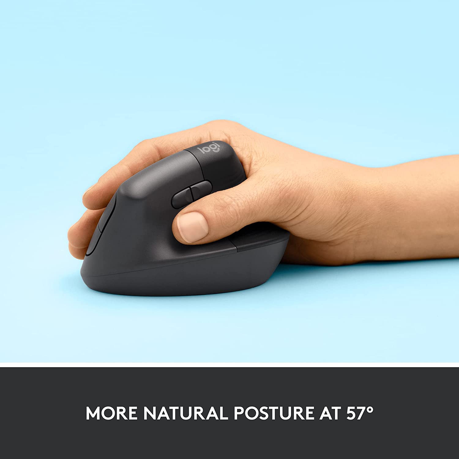 Logitech Lift Vertical Ergonomic Mouse, Wireless, Bluetooth or