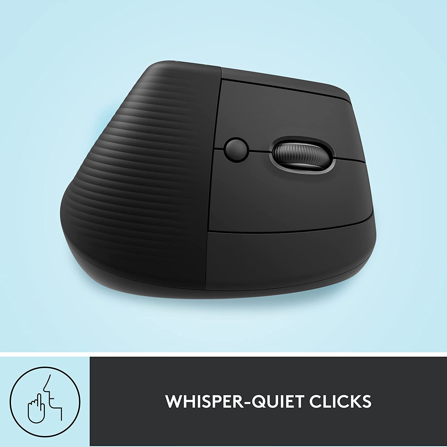 Logitech Lift Vertical Ergonomic Mouse, Wireless, Bluetooth or Logi Bolt USB receiver, Quiet clicks, 4 buttons, compatible with Windows/macOS/iPadOS,