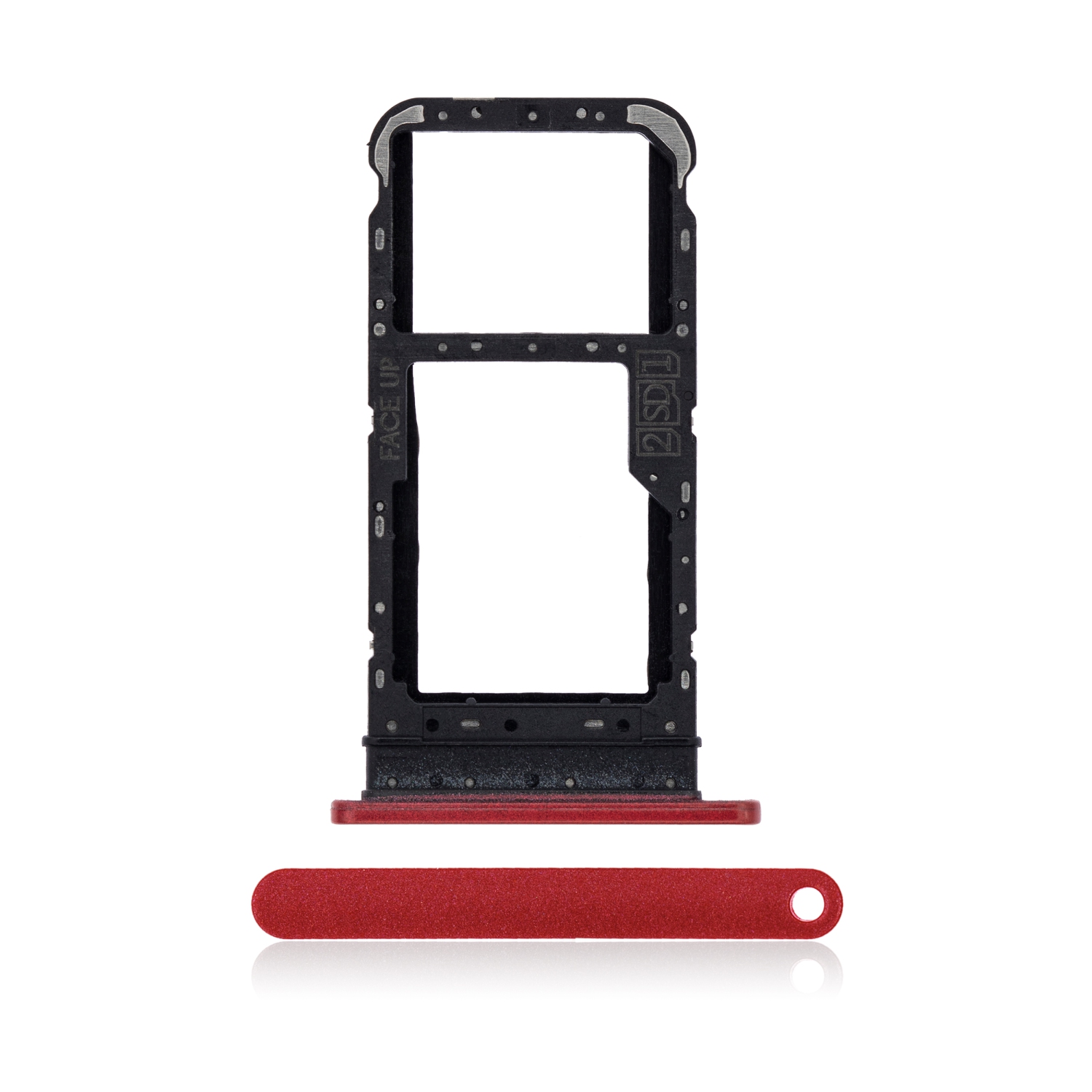 Replacement Single Sim Card Tray Compatible For Motorola Moto E7 (XT2095 / 2020) (Red)