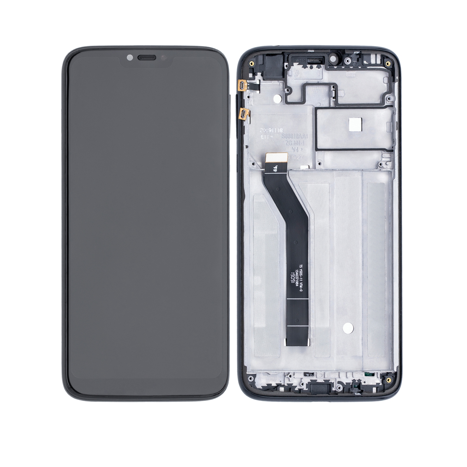 Replacement LCD Assembly With Frame Compatible For Motorola Moto G7 Power (XT1955-1/2/4/7 / 2019) (International Version) (154MM) (Aftermarket Plus) (Ceramic Black)