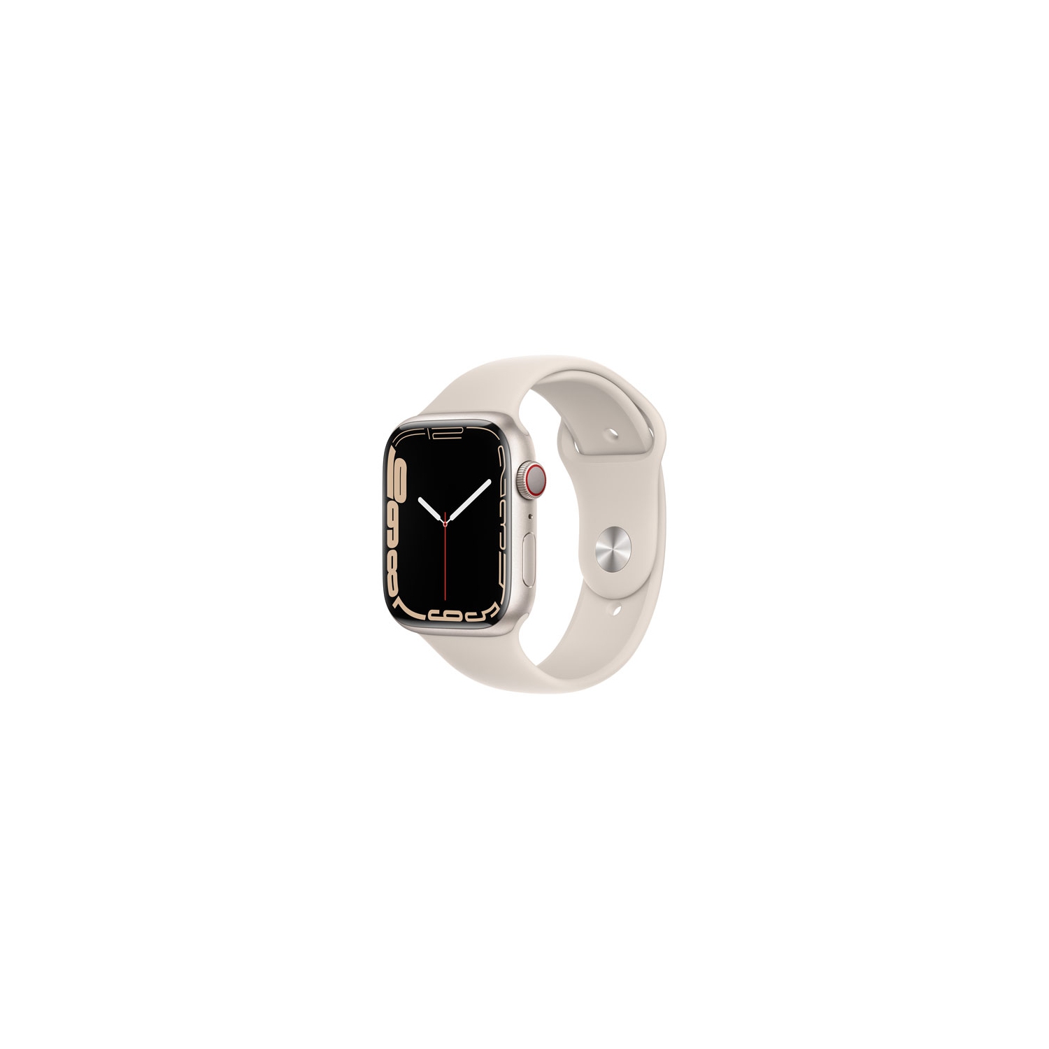 Refurbished (Good) - Apple Watch Series 7 (GPS + Cellular) 45mm Starlight Aluminum Case with Starlight Sport Band