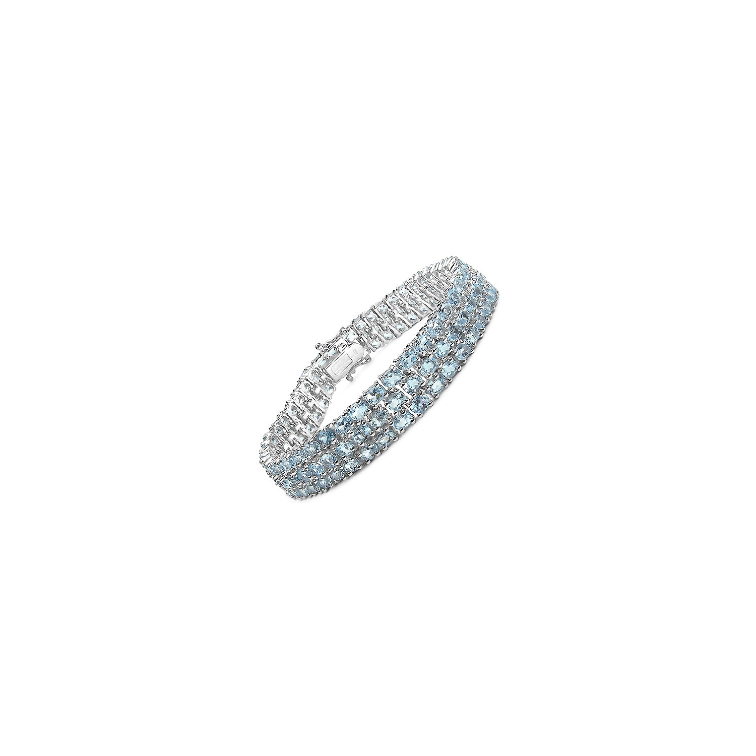 Bracelet en argent sterling avec topaze bleue authentique 26.20 carats