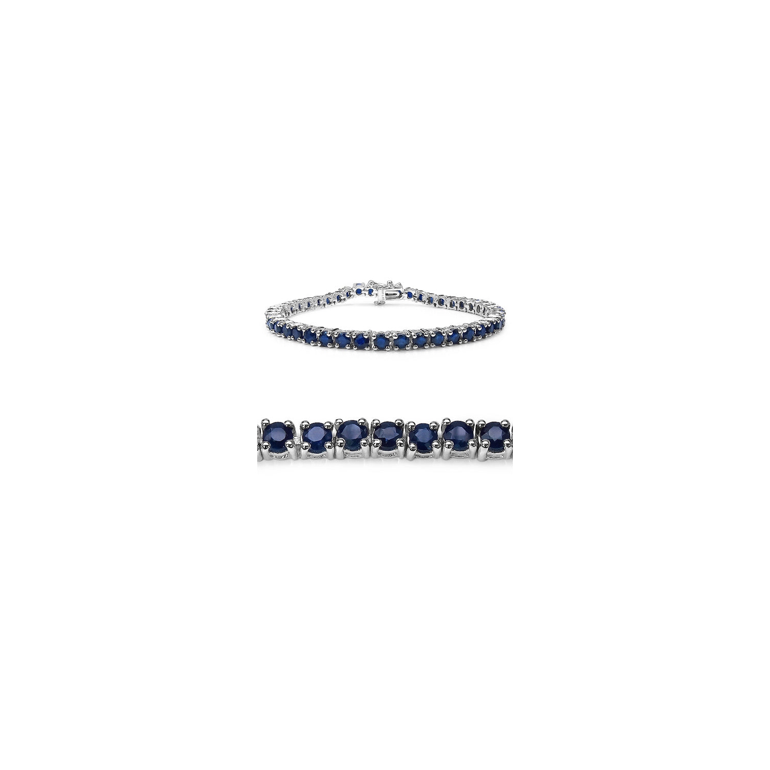 Bracelet en argent sterling avec saphirs véritables .925 7.92 ct