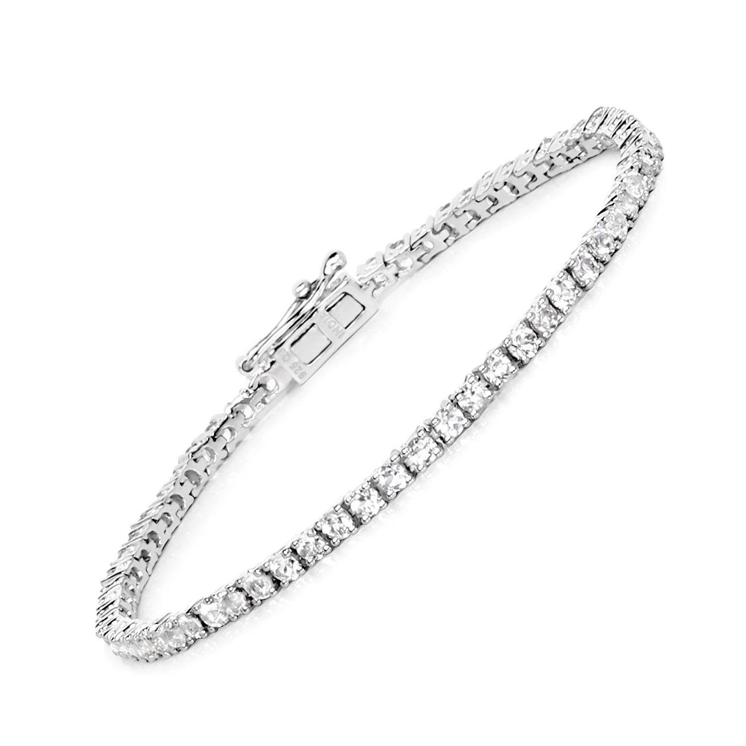 Bracelet en argent sterling avec topaze blanche véritable 4.96 carats