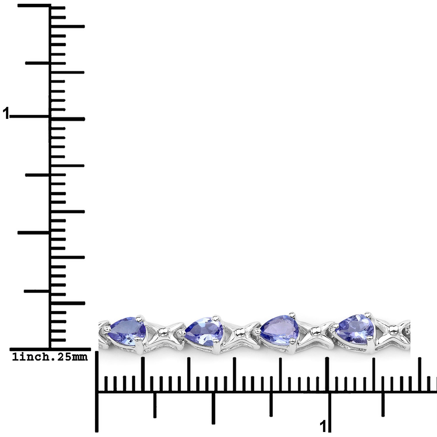 Bracelet en argent sterling avec tanzanite véritable 3.36 carats