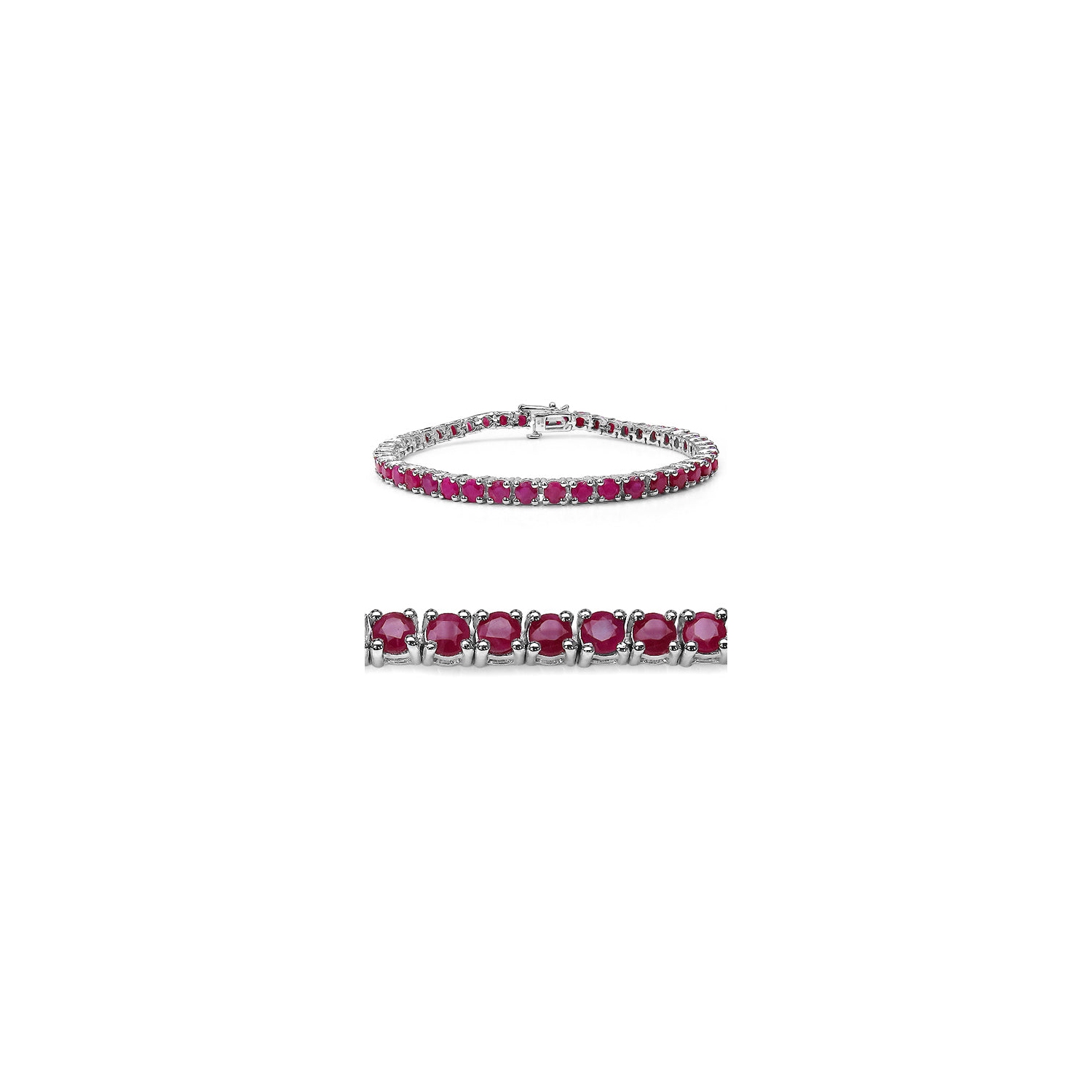 Bracelet en argent sterling avec rubis véritable 7.92 ct