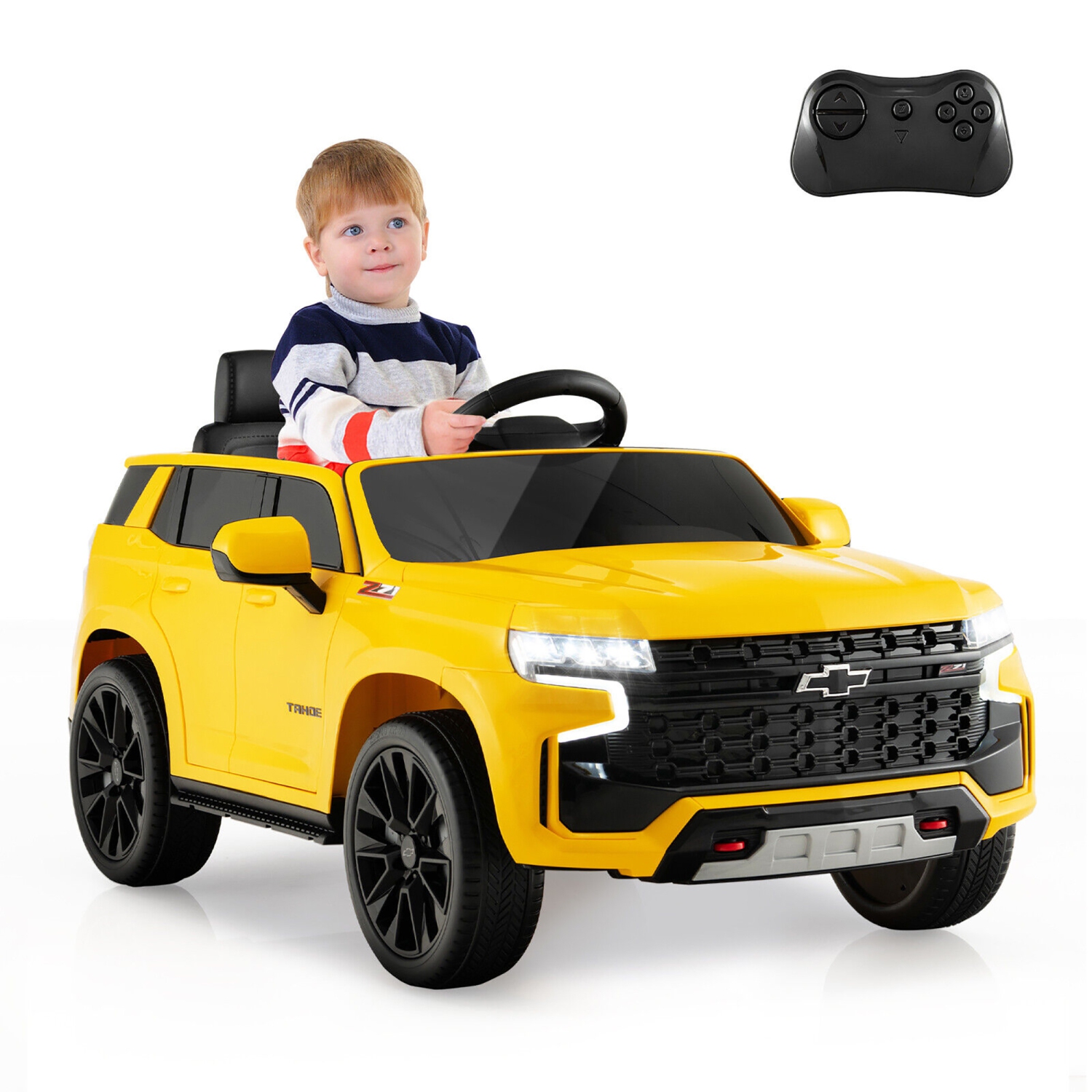Gymax 12V Kids Ride On Car Chevrolet Tahoe Electric Truck SUV Remote w/ Light & Music
