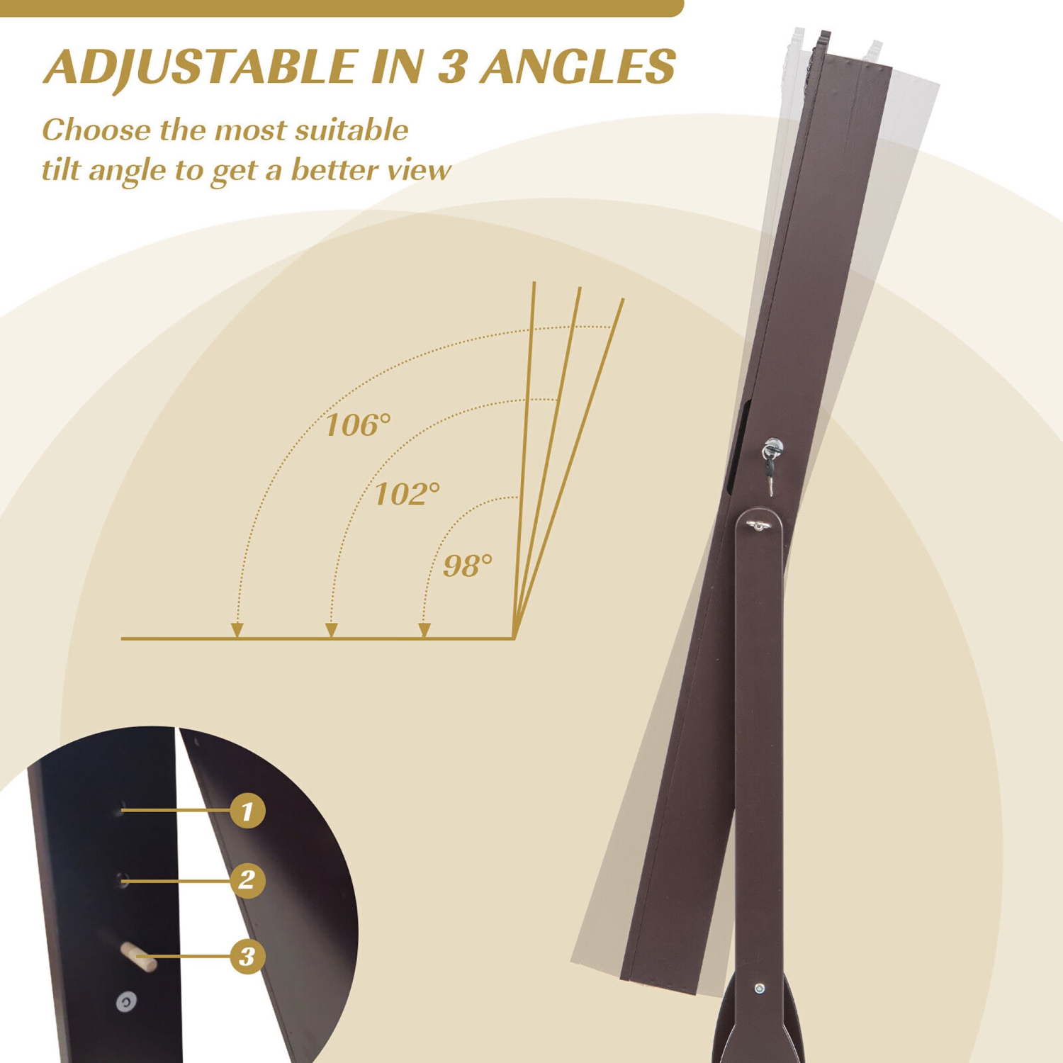 Gymax Rolling Jewelry Cabinet Armoire Full Length LED Mirror Lockable w/ Drawer