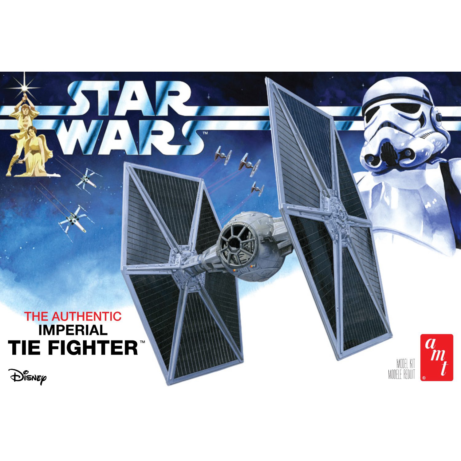 Aluminum Model Toys (AMT) Star Wars 1/48 Scale Model Kit: Imperial TIE Fighter (AMT1299) 1:48 Scale Ship Plastic Model Kit