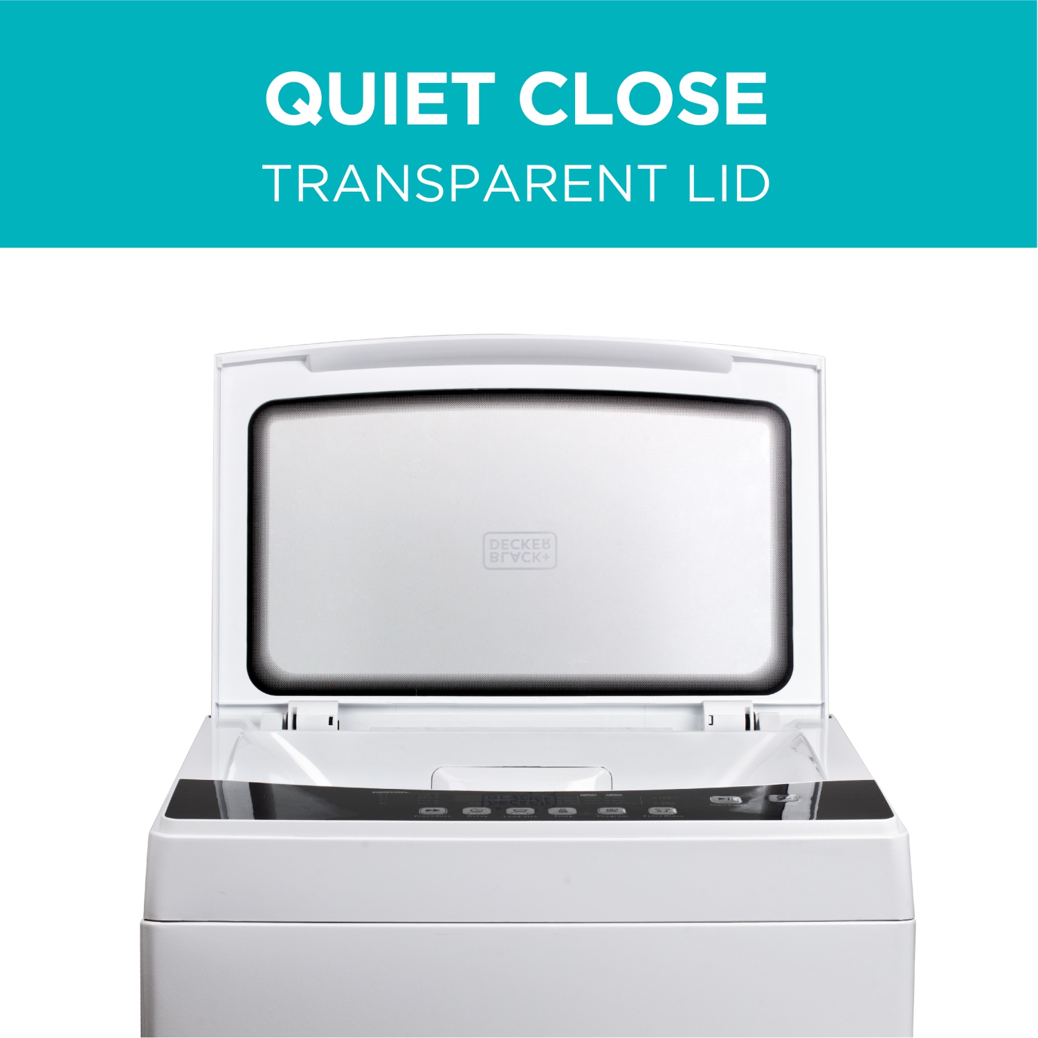 BLACK+DECKER Small Portable Washer,Portable Washer 2.0 Cu. Ft. with 6 Cycles, Transparent Lid & LED Display