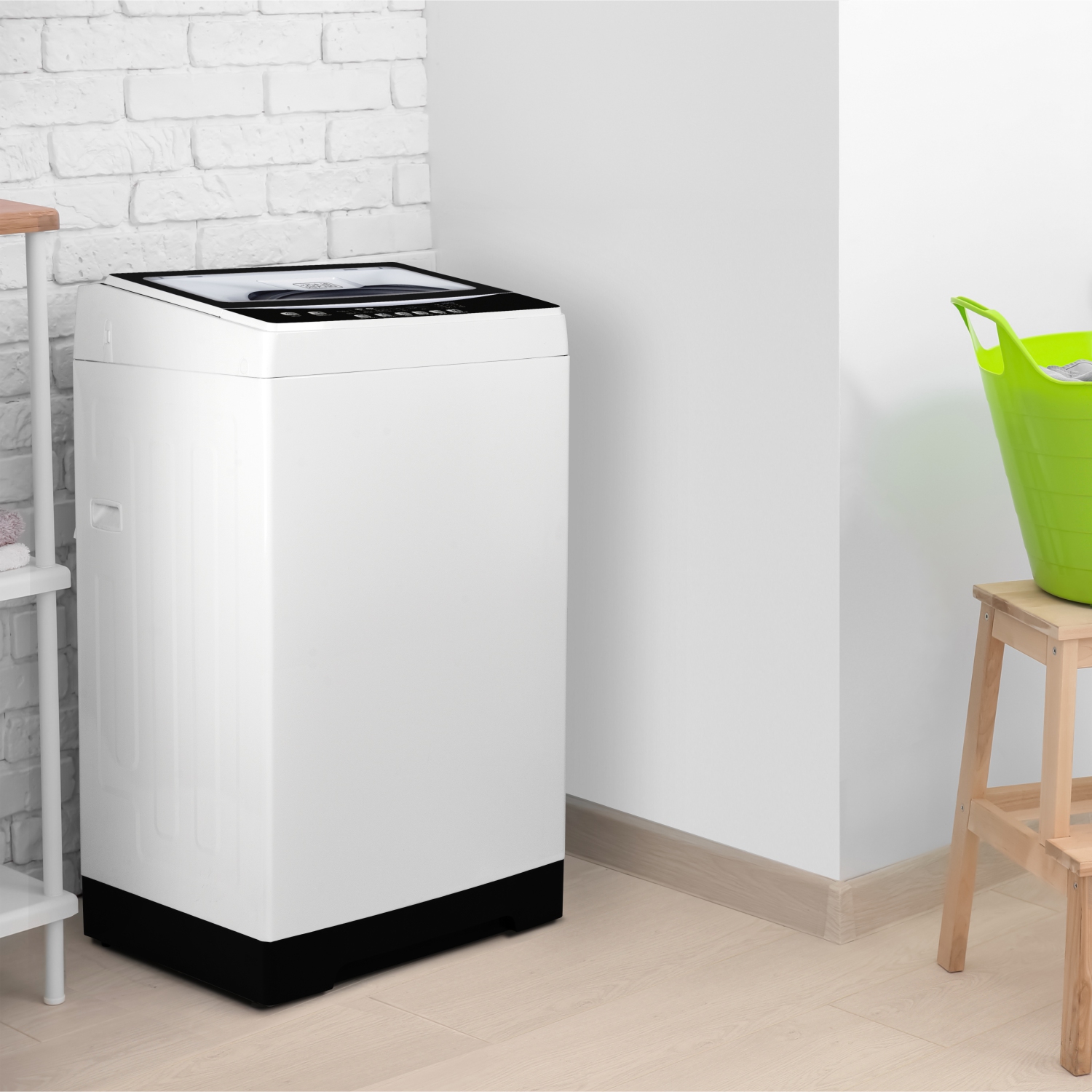 BLACK+DECKER Small Portable Washer, Portable Washer 1.7 Sq. Ft. with 6 Cycles, Transparent Lid & LED Display