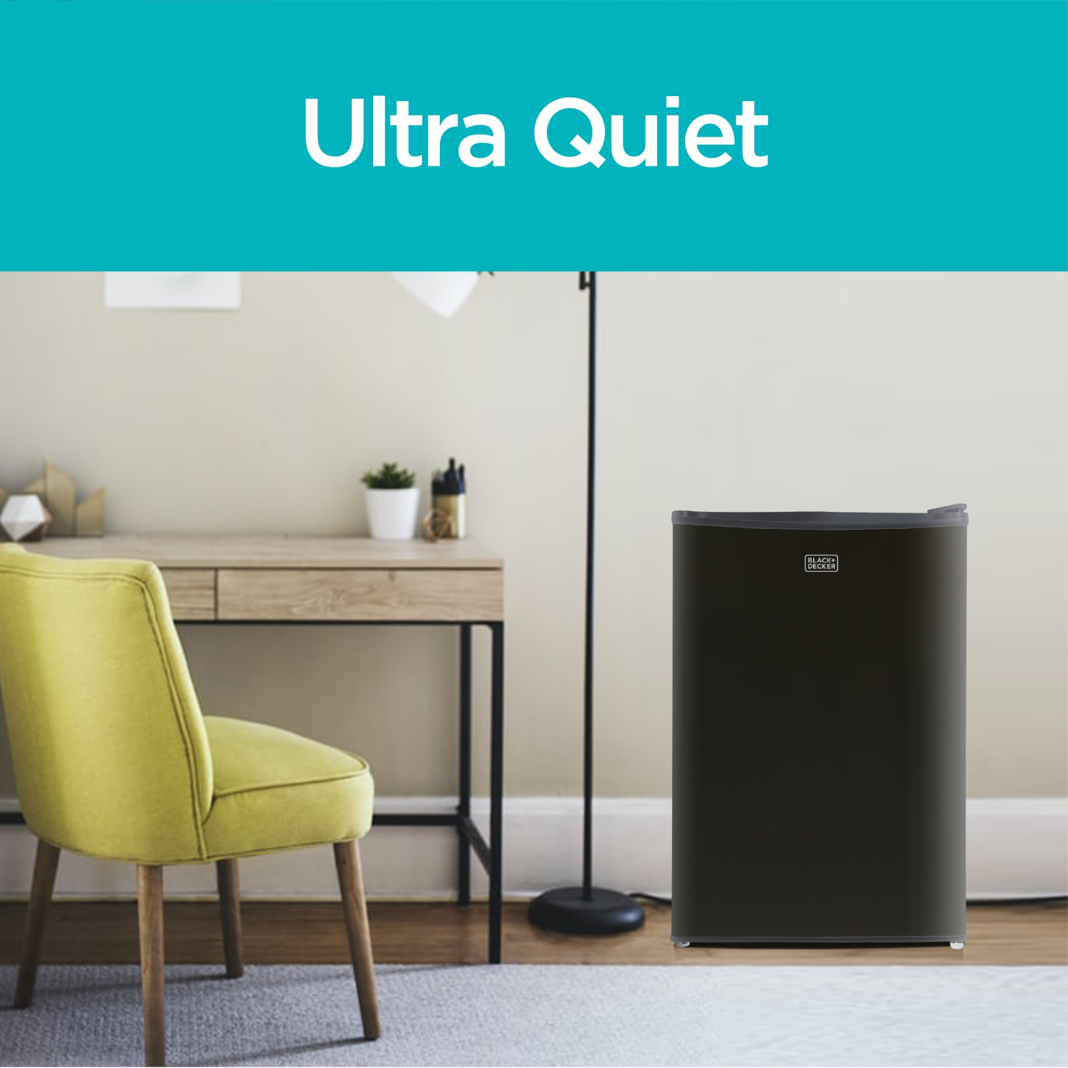 BLACK+DECKER Compact Refrigerator Energy Star Single Door Mini Fridge with Freezer, 4.3 Cubic Ft., Black