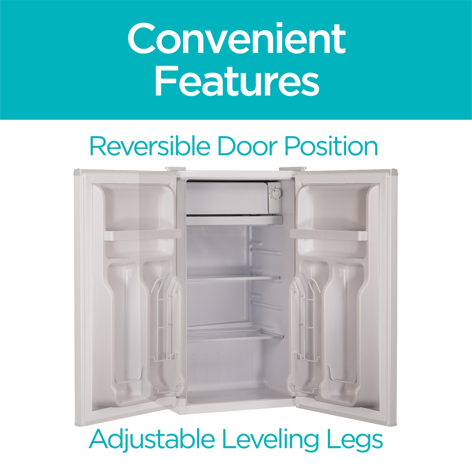 BLACK+DECKER Compact Refrigerator Energy Star Single Door Mini Fridge with Freezer, 4.3 Cubic Ft., White