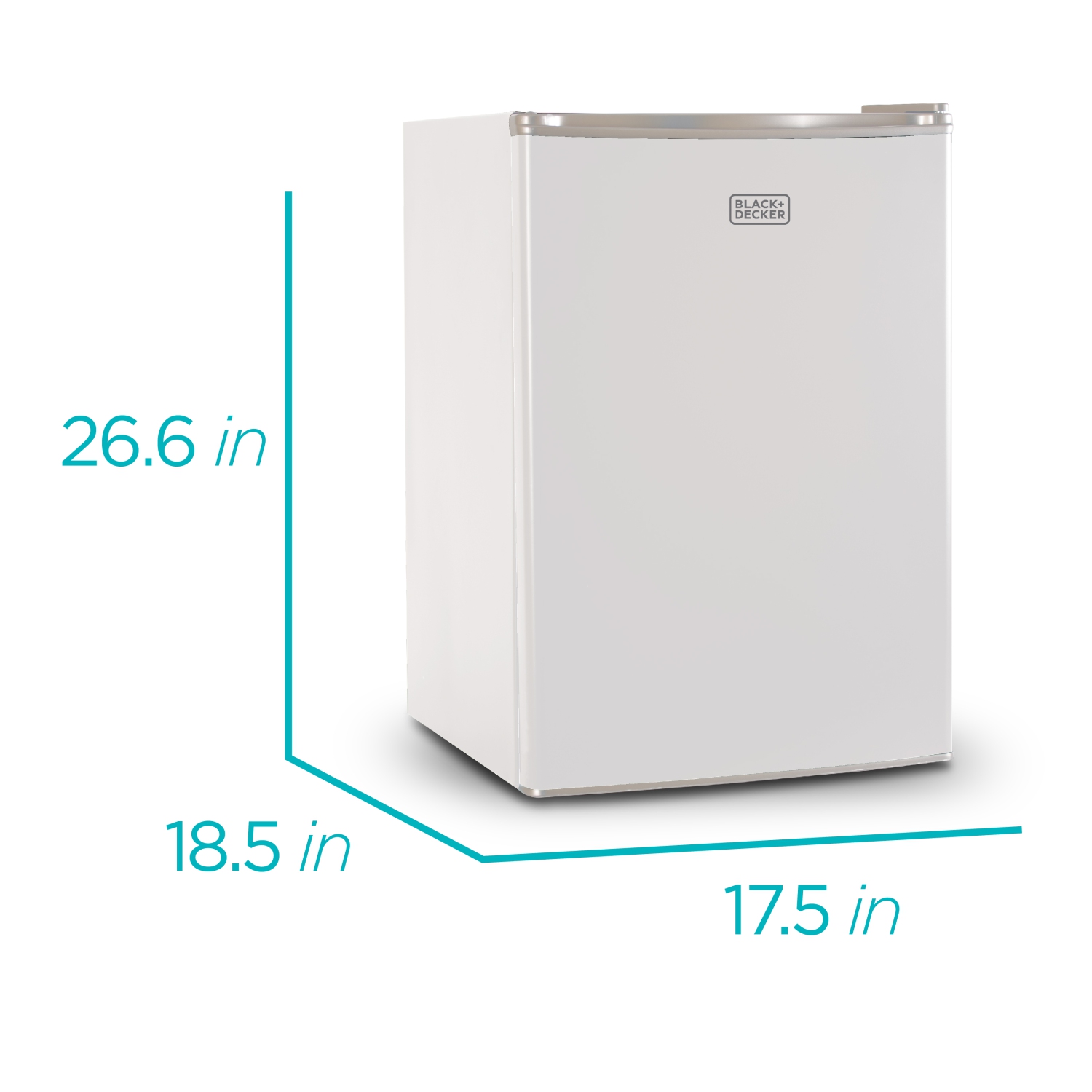 BLACK+DECKER Compact Refrigerator Energy Star Single Door Mini Fridge with Freezer, 2.5 Cubic Ft., White