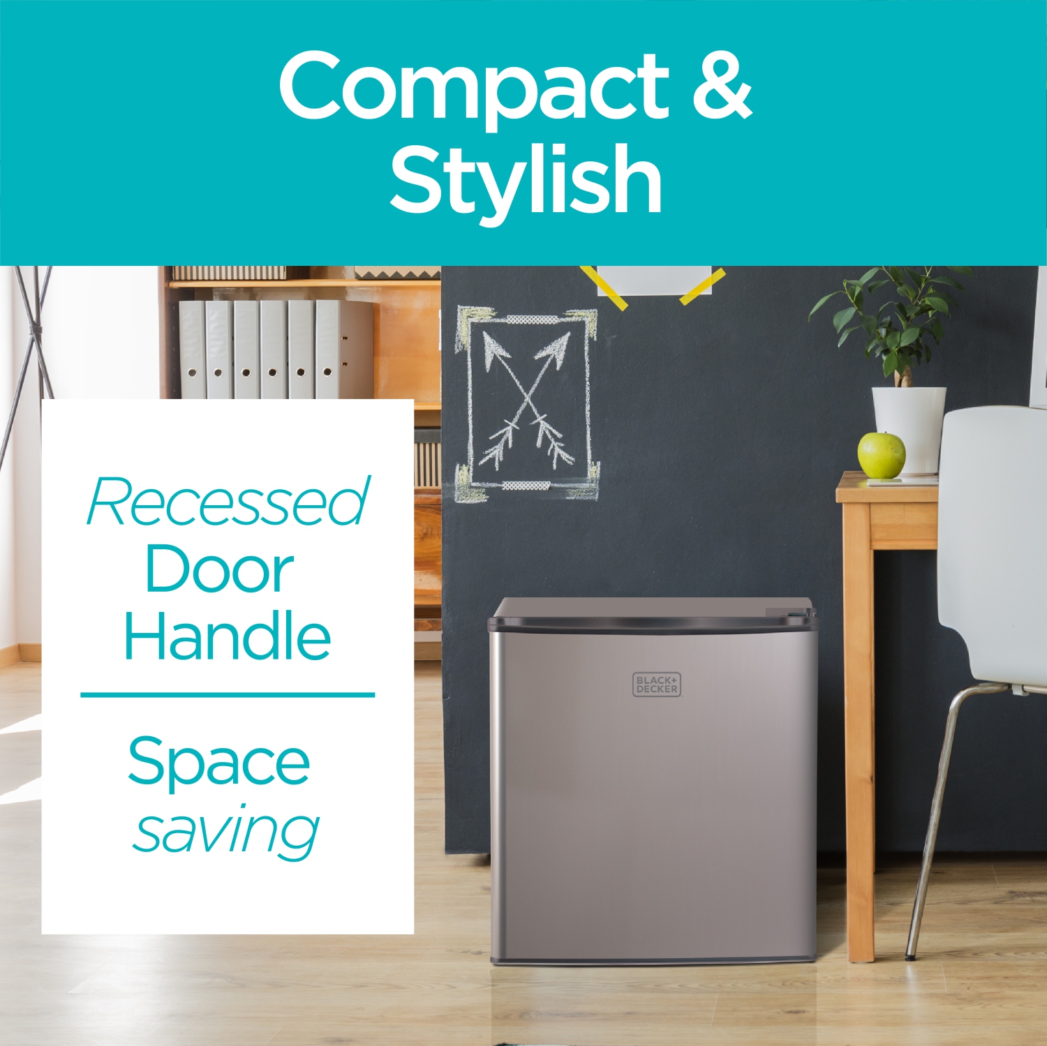 BLACK+DECKER Réfrigérateur compact Mini réfrigérateur Energy Star à une porte avec congélateur, 1,7 pi³, VCM