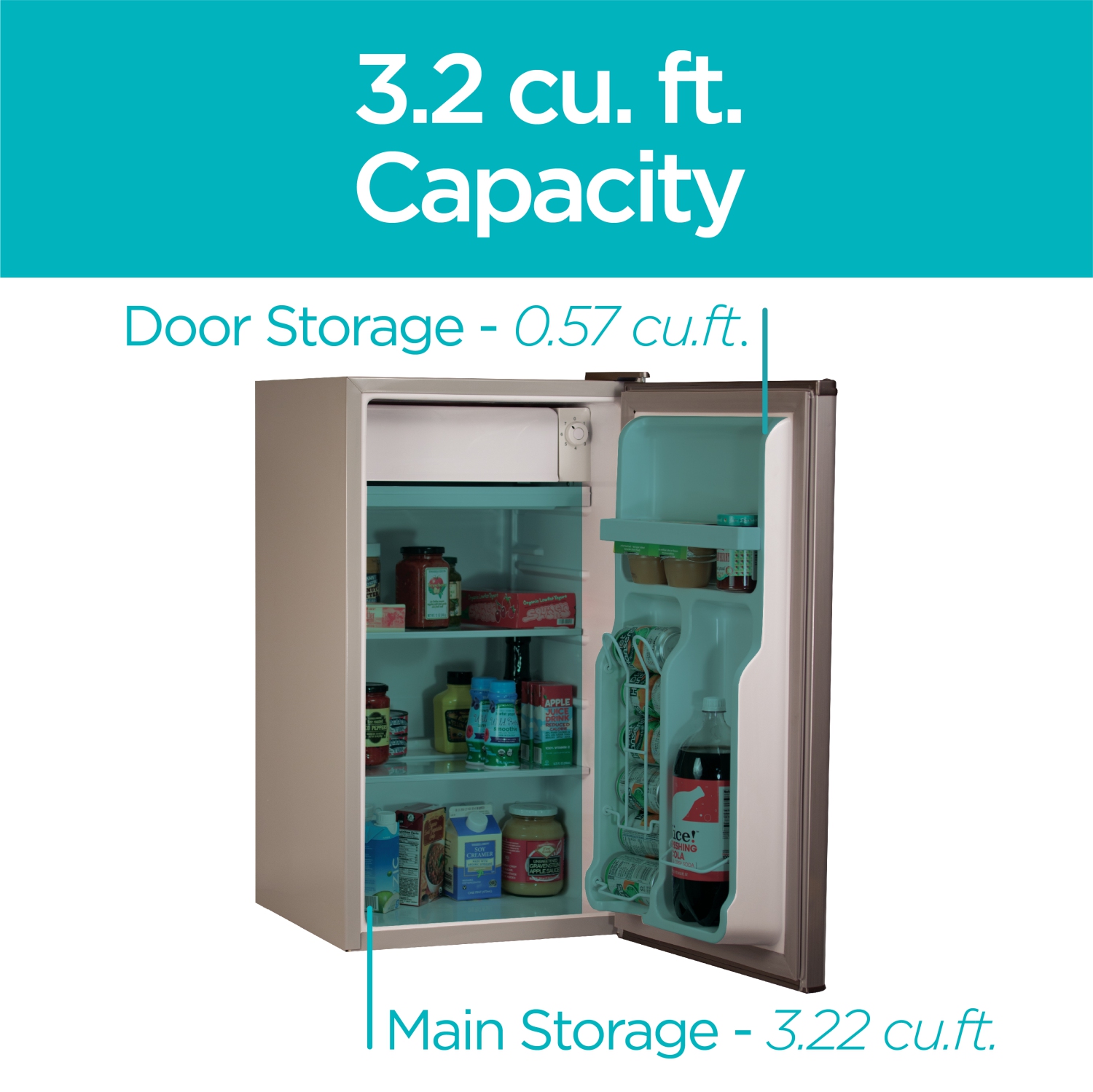 BLACK+DECKER Compact Refrigerator Energy Star Single Door Mini Fridge with Freezer, 3.2 Cubic Ft., VCM